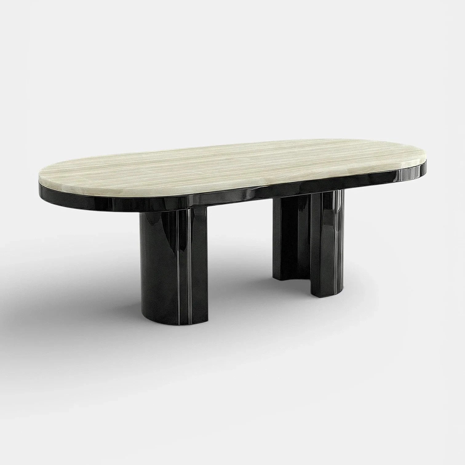 Gio Black And Ivory Onyx Dining Table