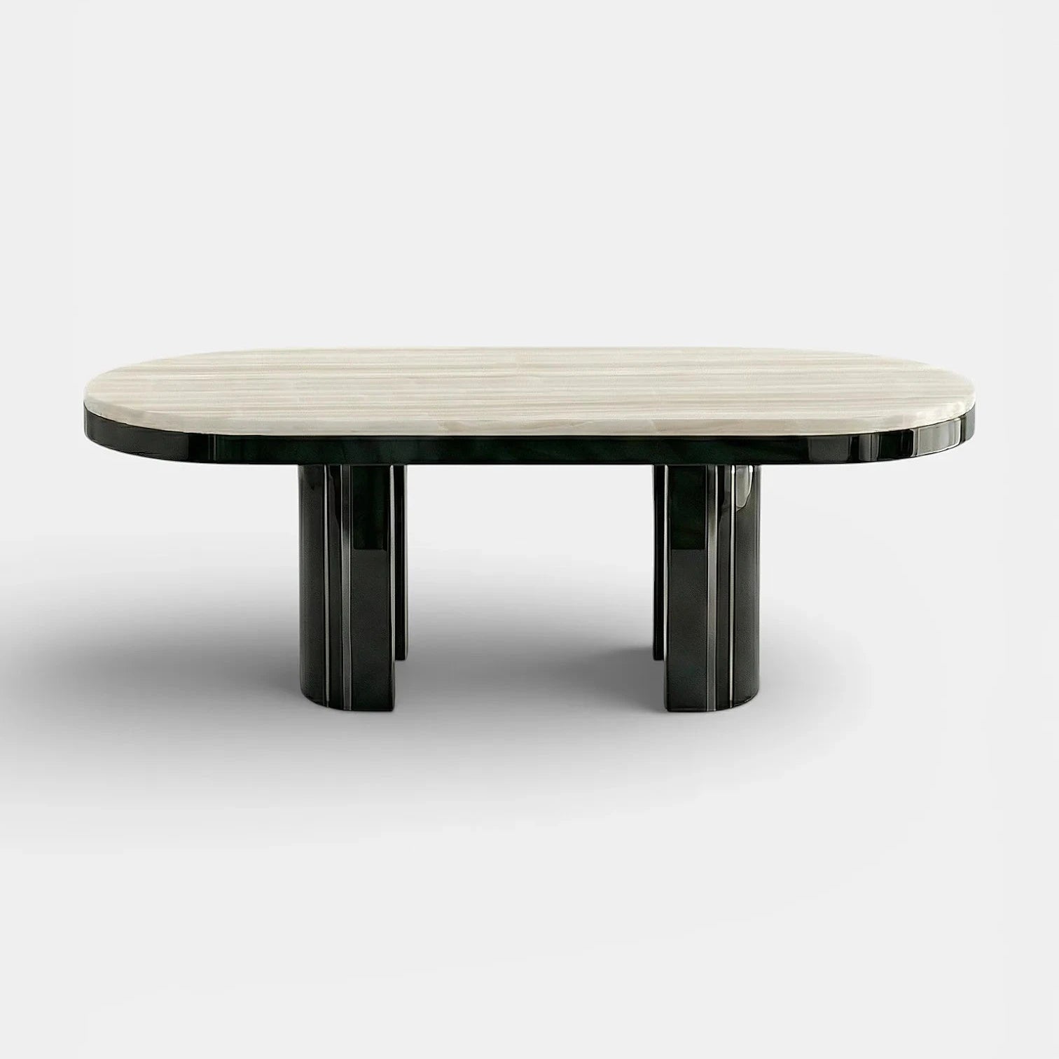 Gio Black And Ivory Onyx Dining Table