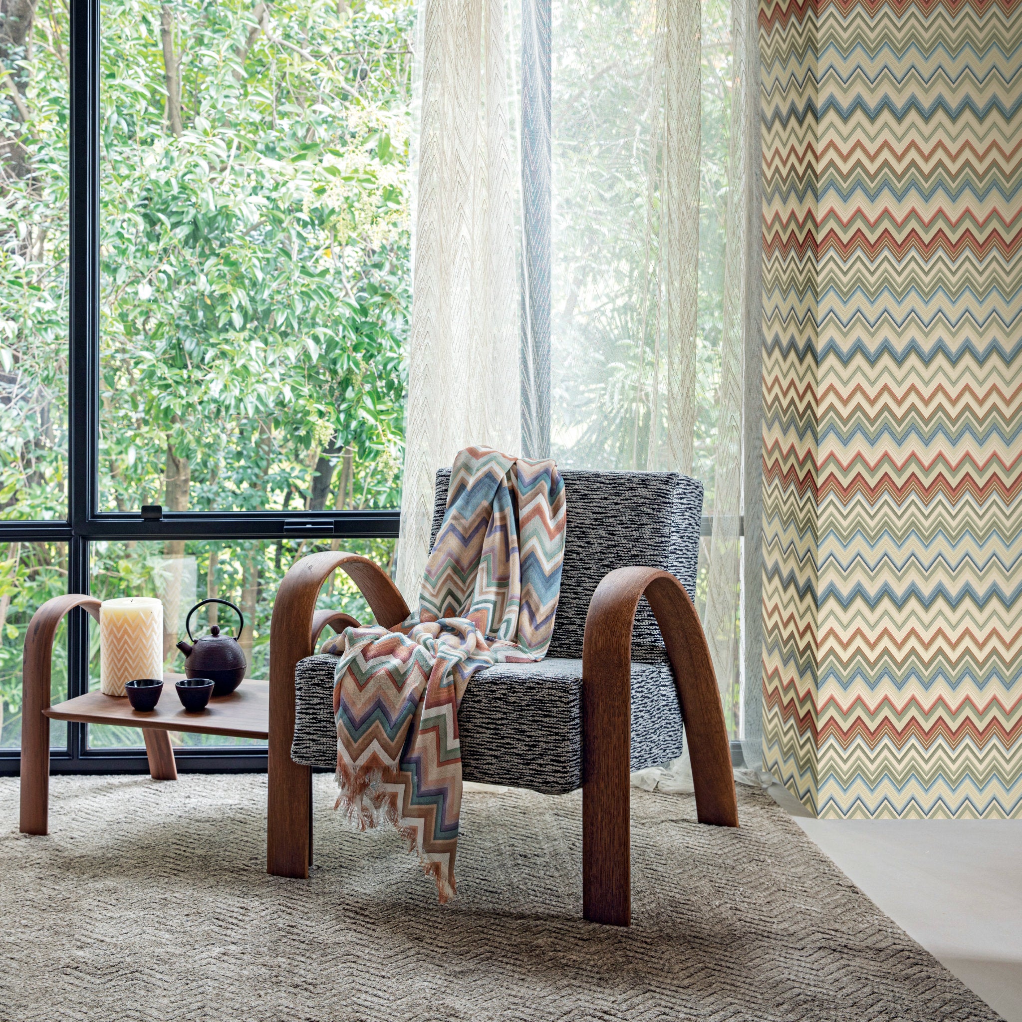 Happy Zigzag Luxury Designer Wallpaper by Missoni