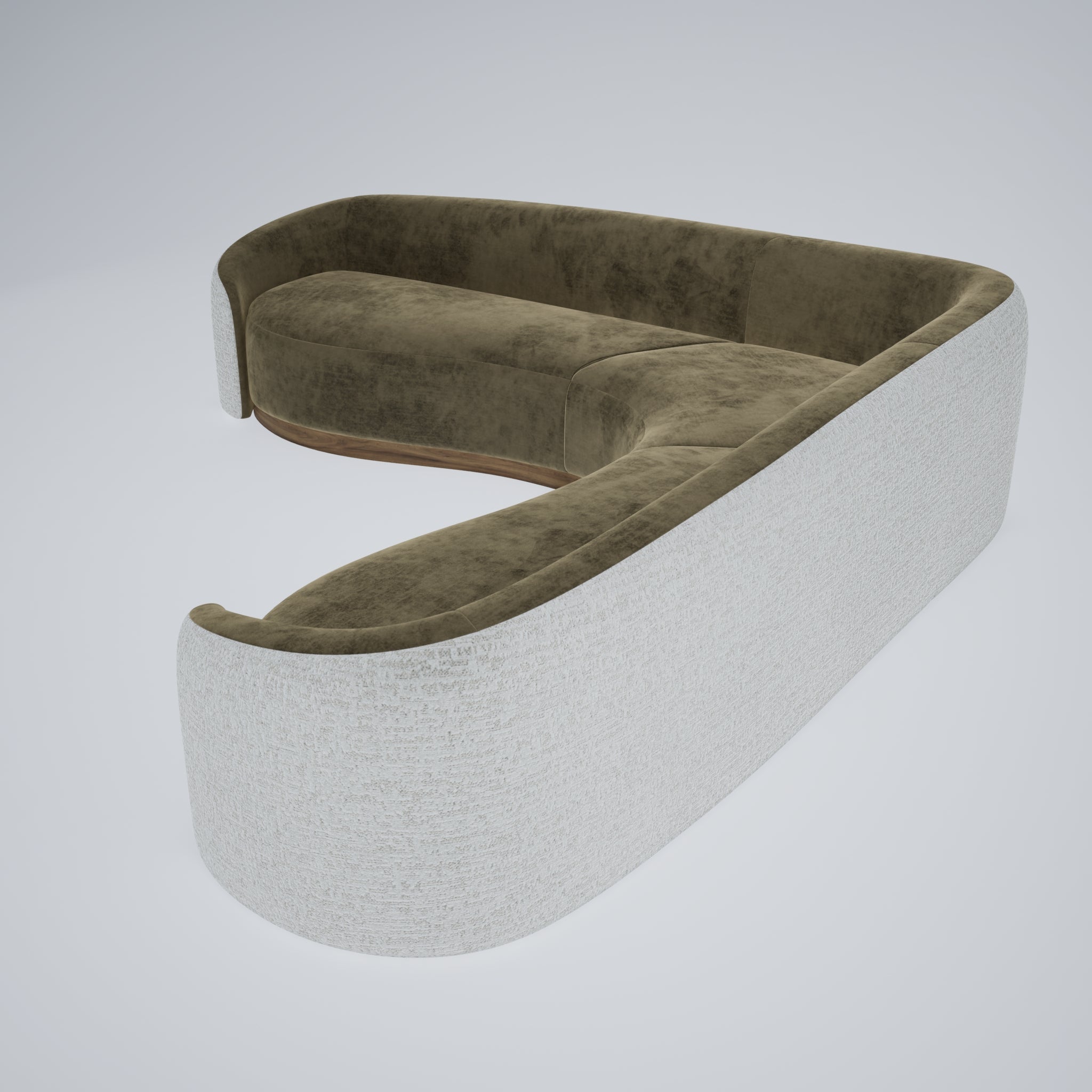 Hug corner sofa with curved corner detail