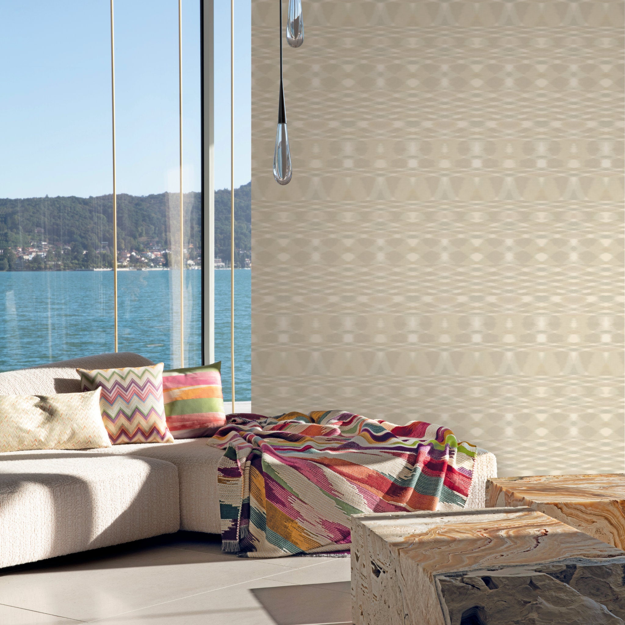 Sunrise Flame Luxury Designer Wallpaper by Missoni