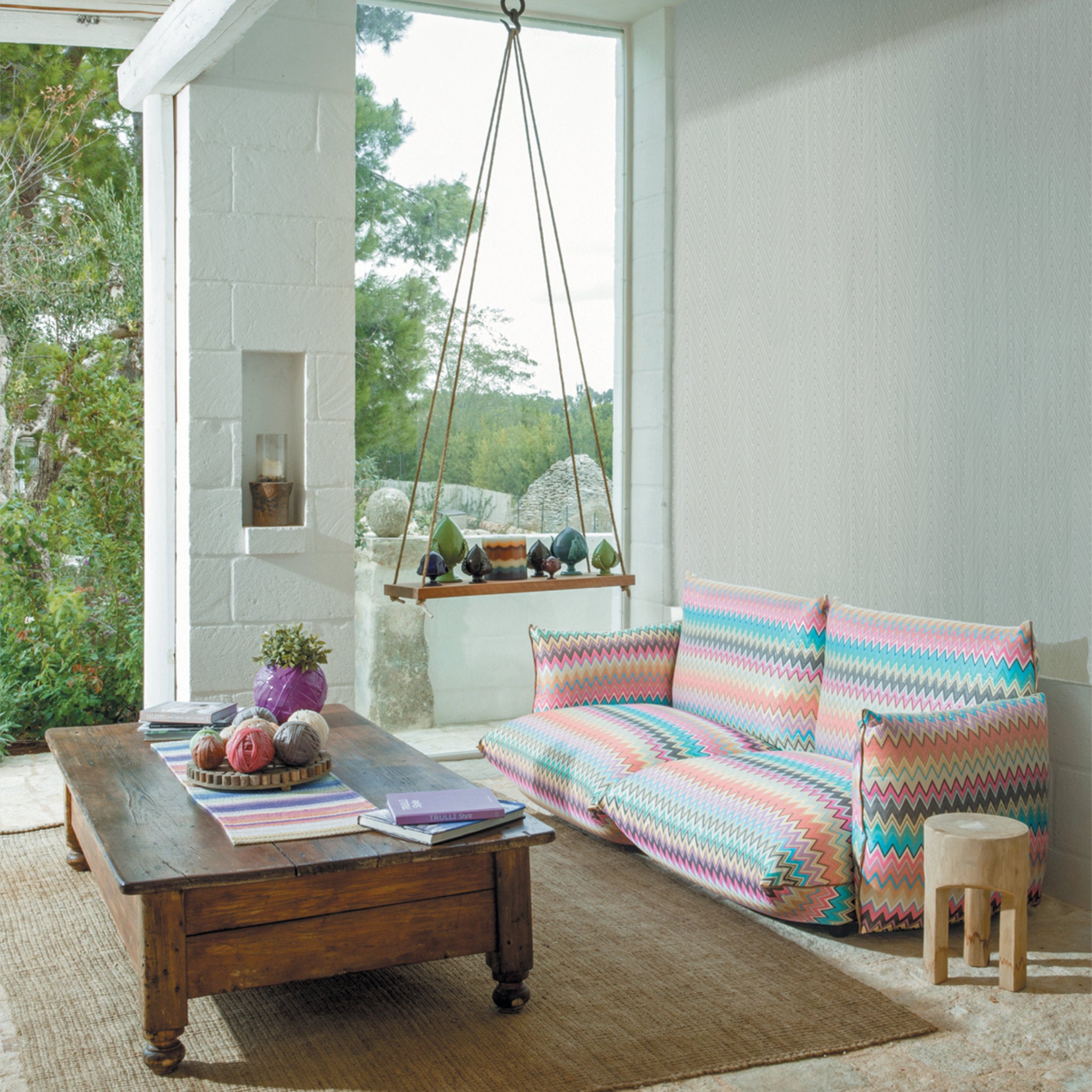 Vanessa Chevron Luxury Designer Wallpaper by Missoni