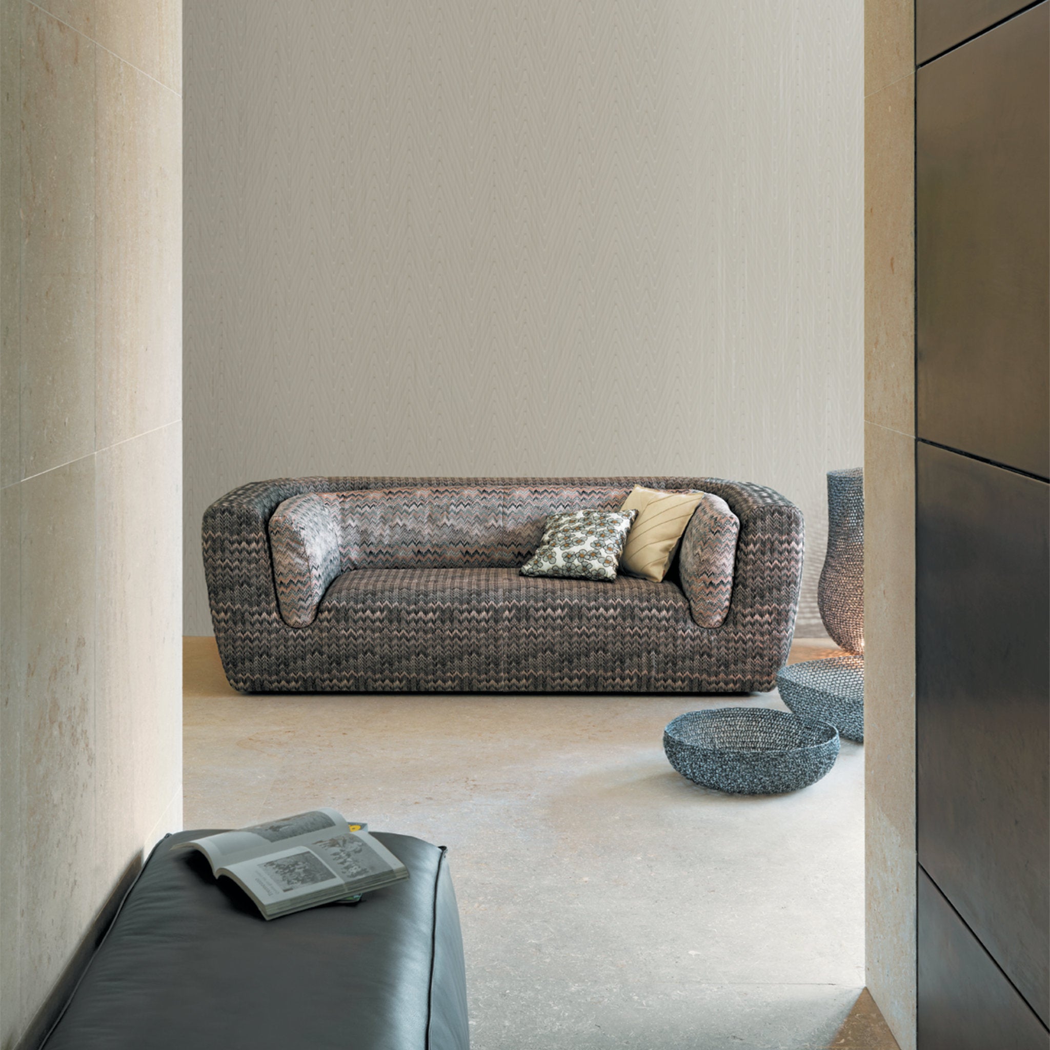 Vanessa Chevron Luxury Designer Wallpaper by Missoni