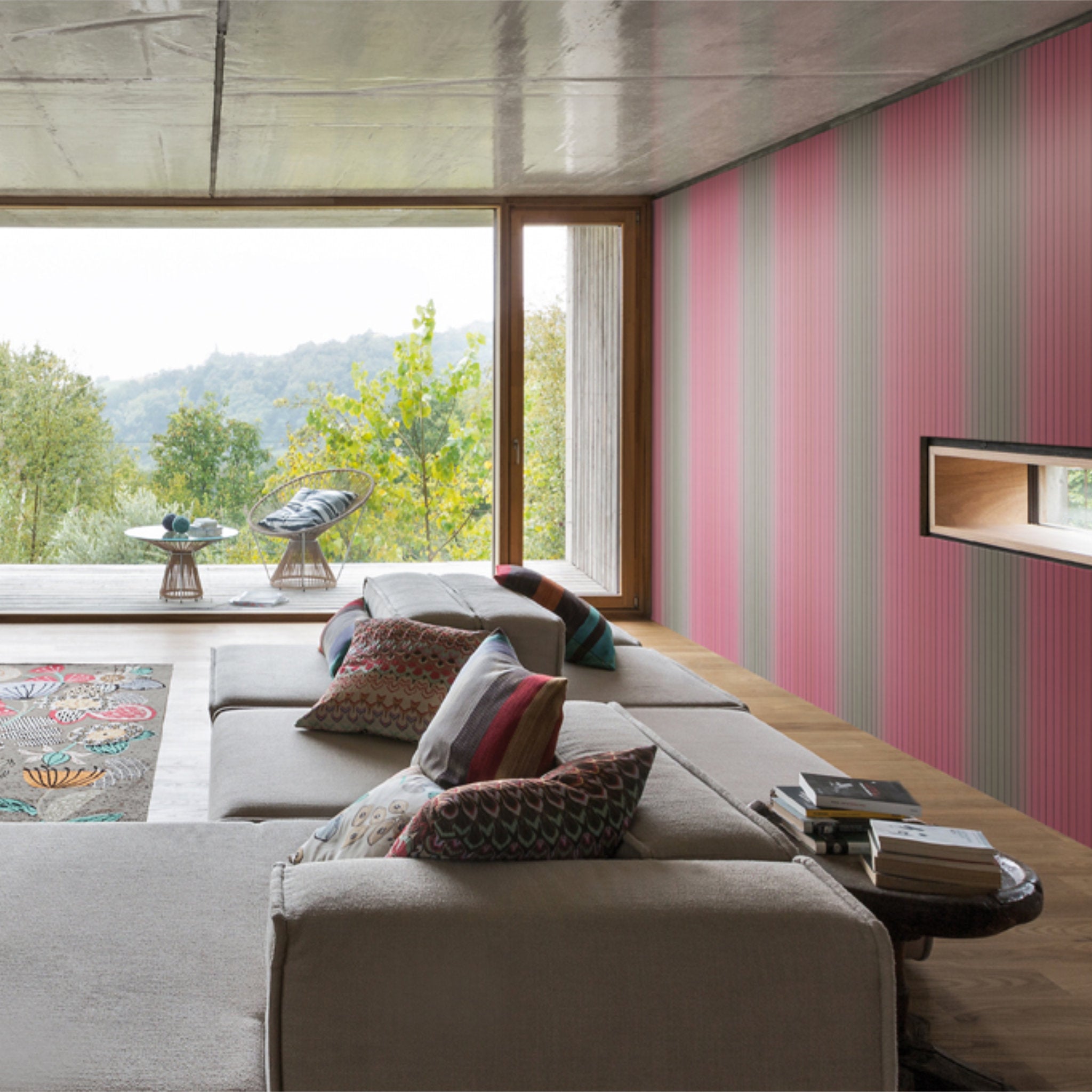 Vertical Stripe Luxury Designer Wallpaper by Missoni
