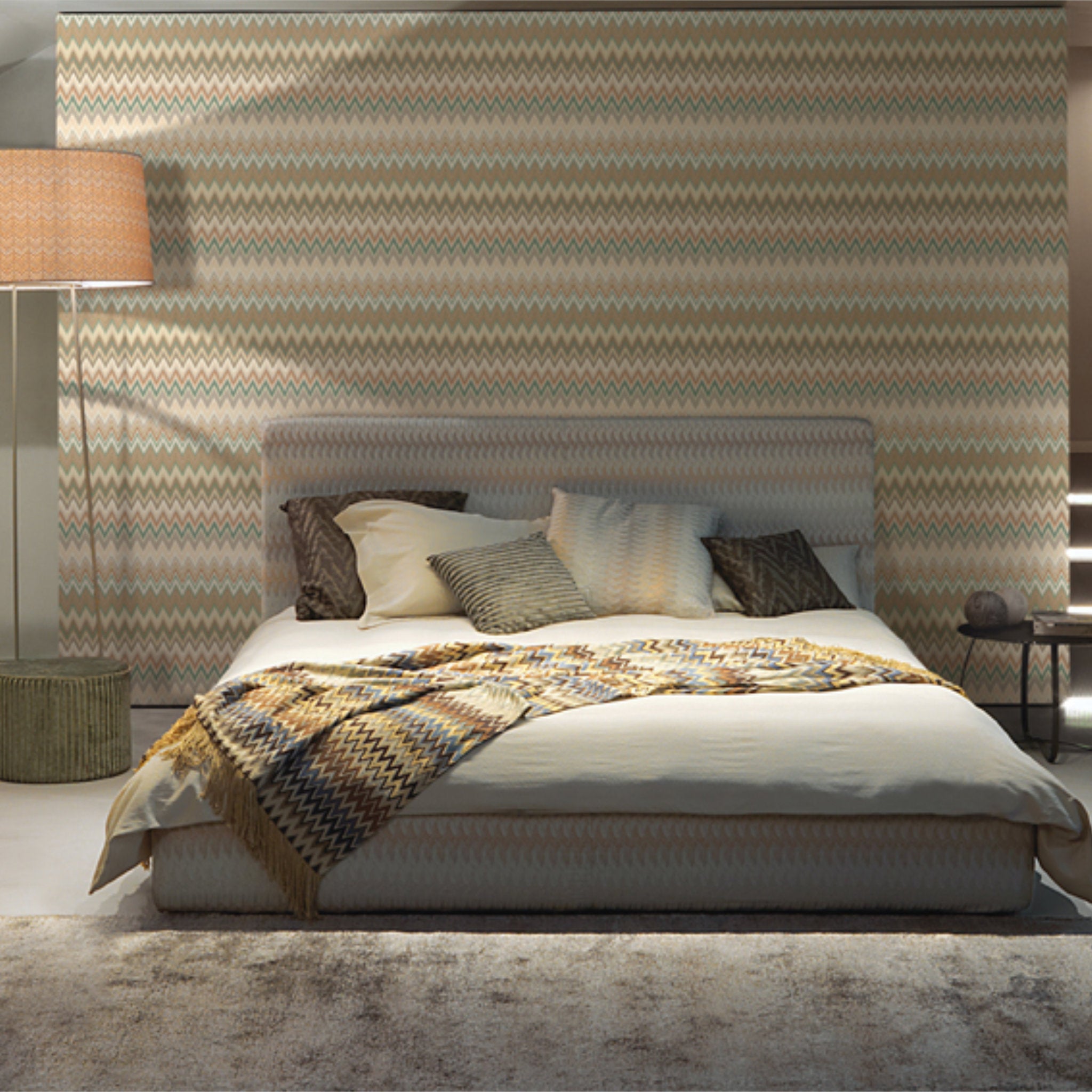 Zig Zag Multicolore Luxury Designer Wallpaper by Missoni