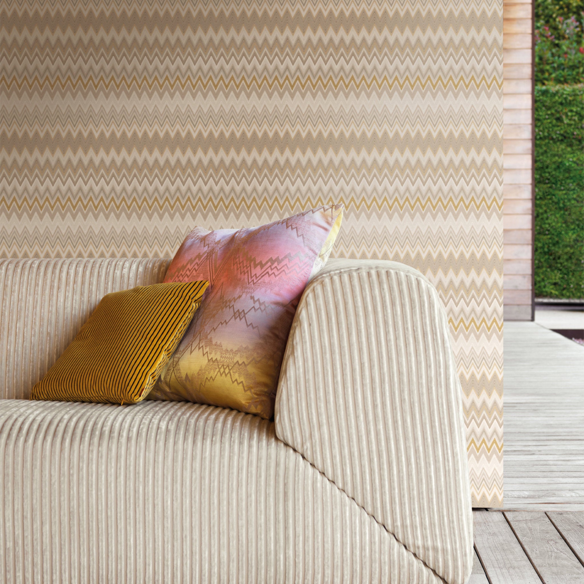 Zig Zag Multicolore Luxury Designer Wallpaper by Missoni
