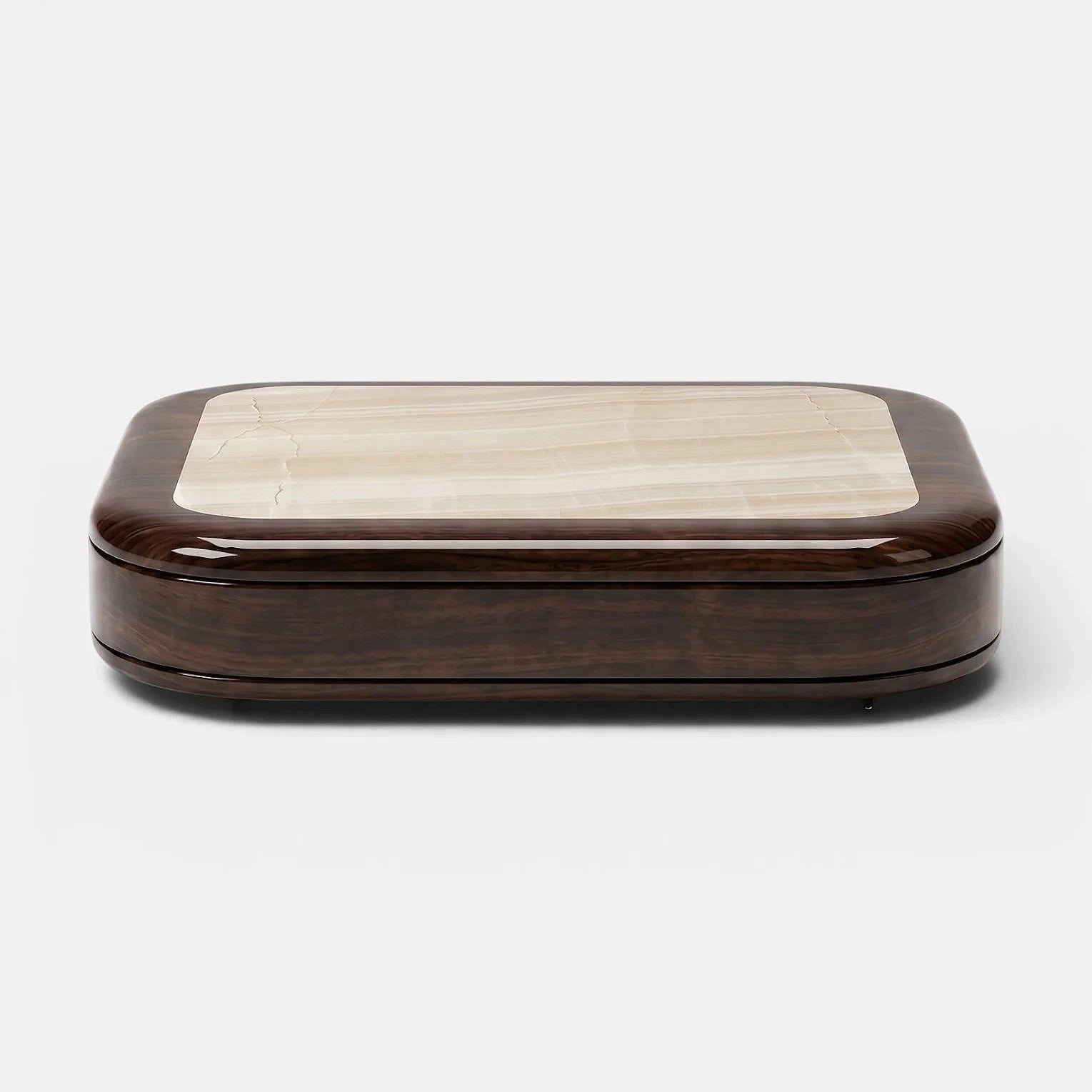 Abi Glossy Wood And Ivory Onyx