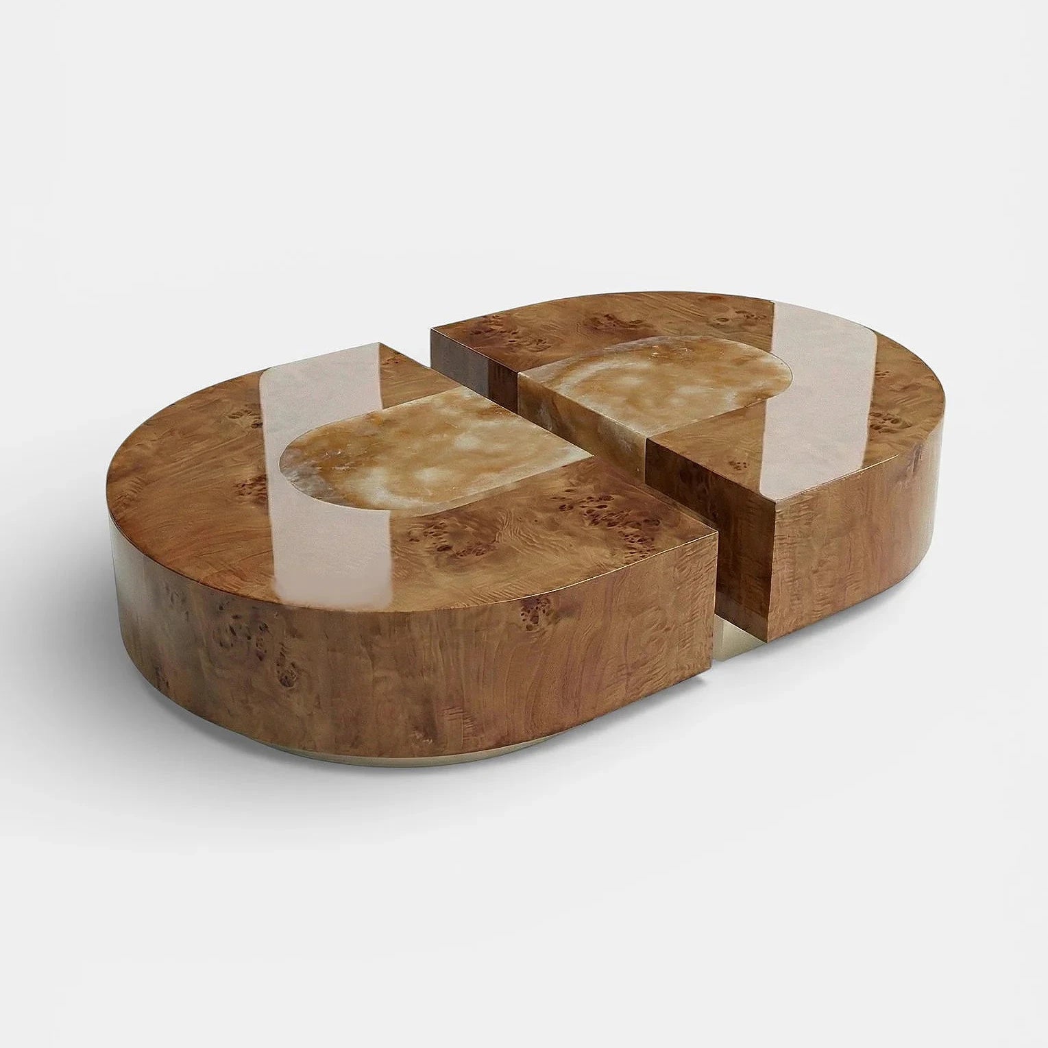 Baci Capsule Burl Wood And Honey Onyx