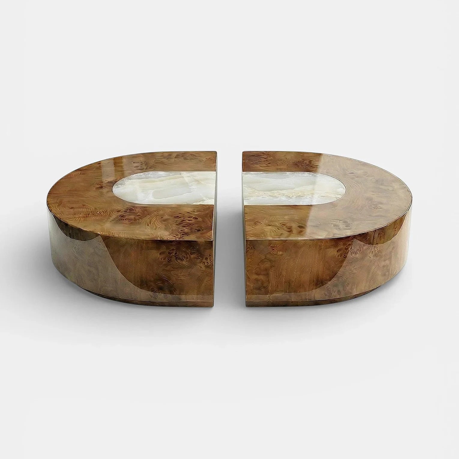 Baci Capsule Burl Wood And White Onyx
