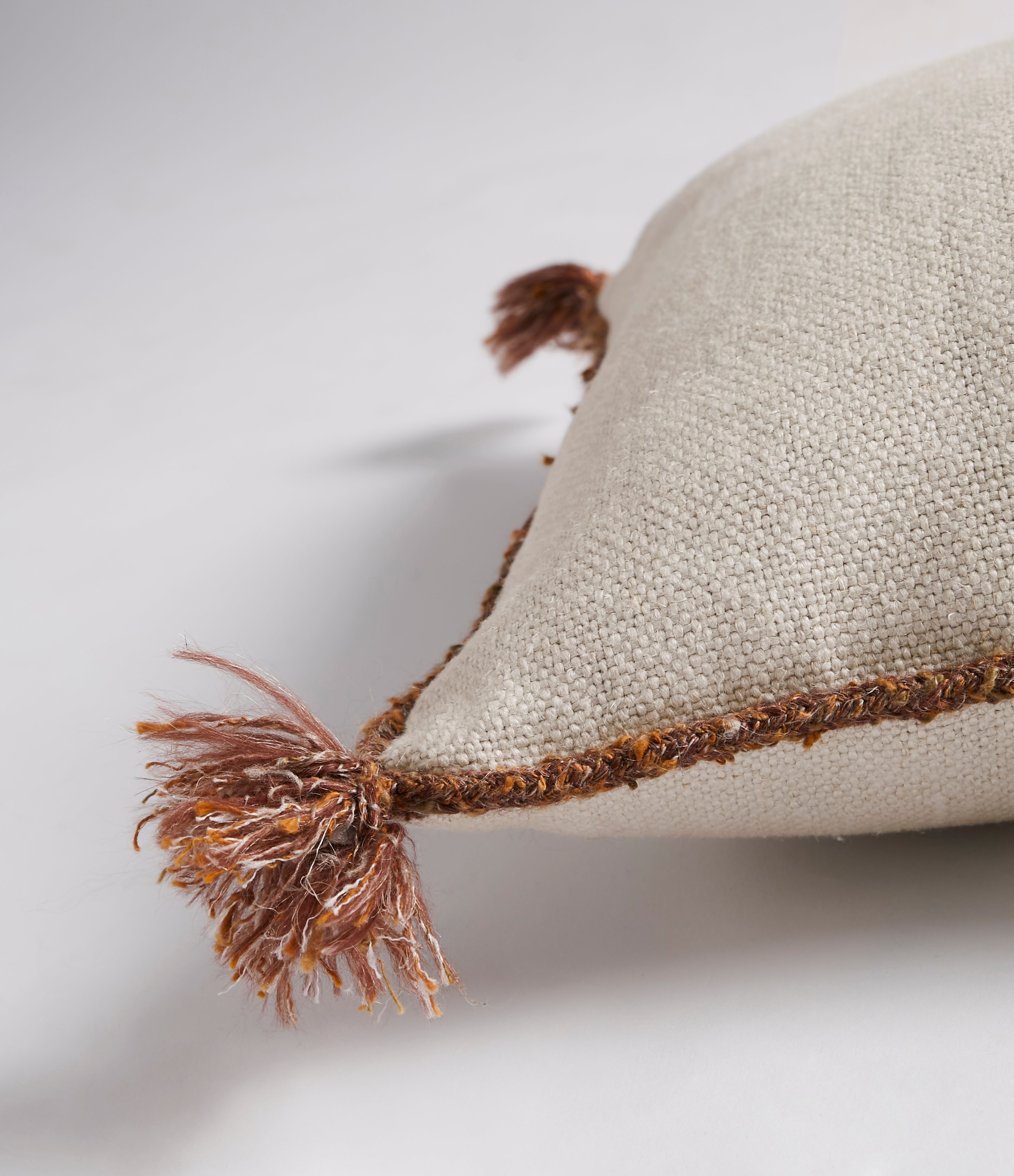 CAPE CUSHION WITH BRAIDED CORD TRIM - FROST - Peter Staunton Design Studio