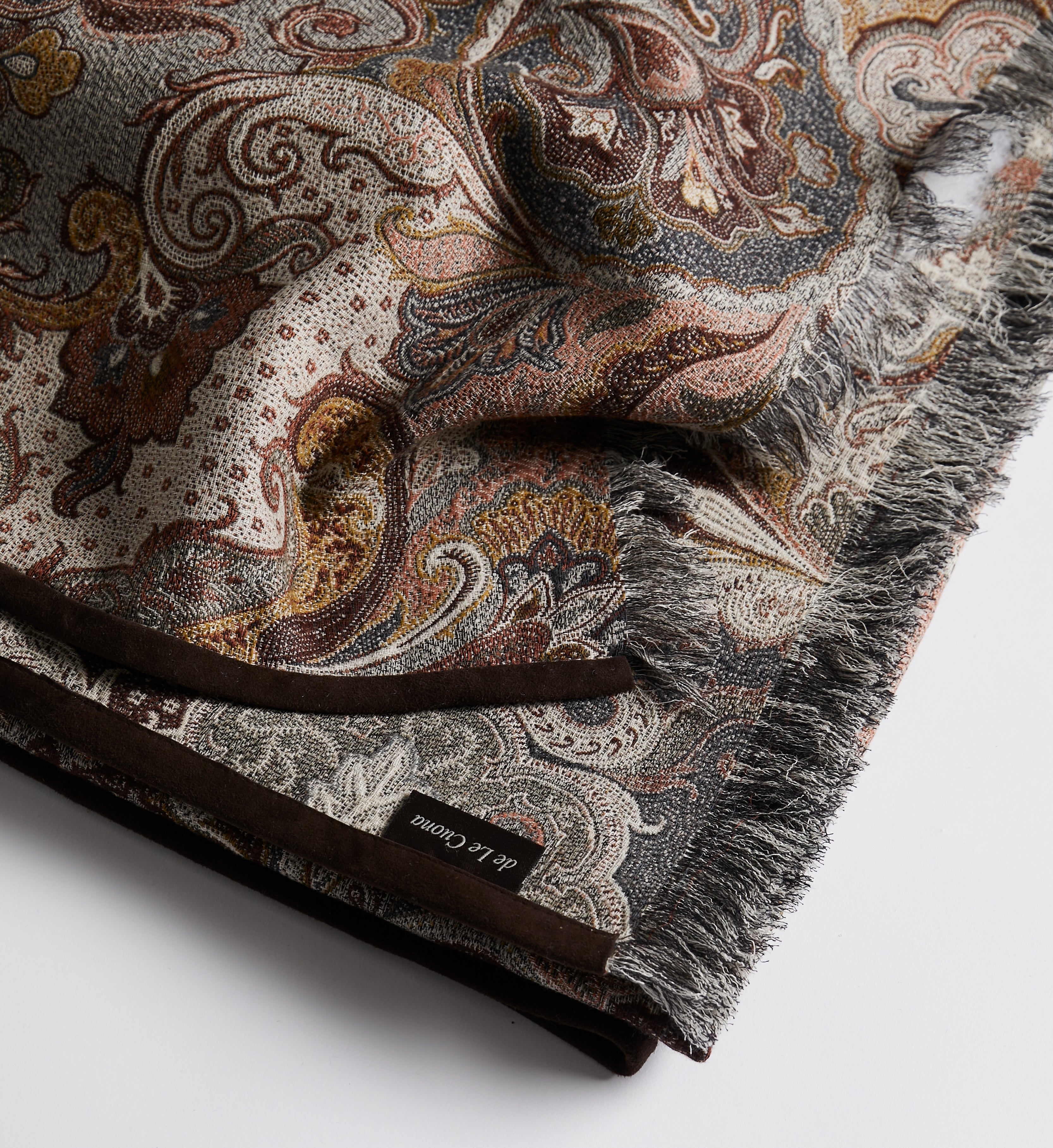 ELIZABETH THROW WITH FRINGE & SUEDE EDGE - PHEASANT - Peter Staunton Design Studio