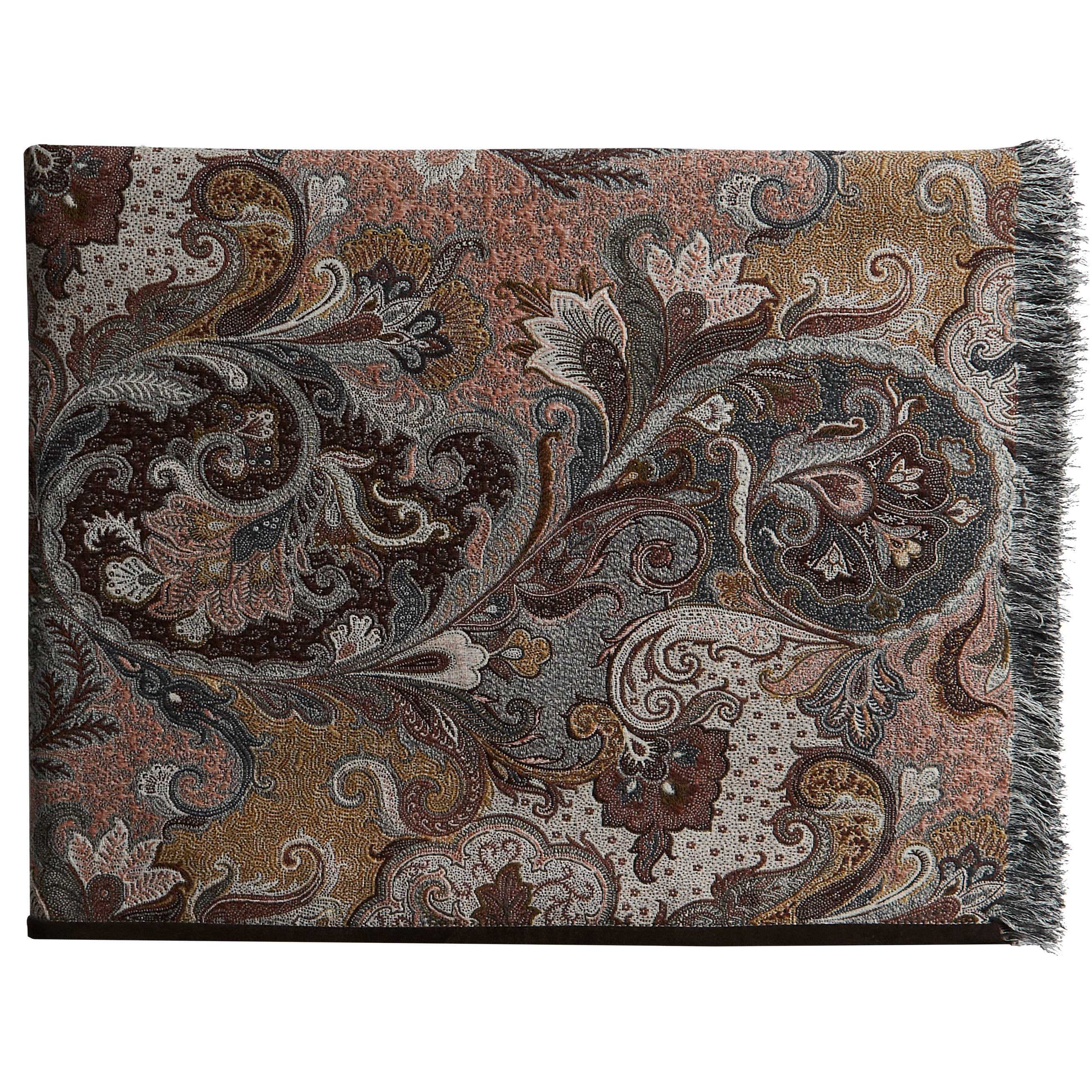 ELIZABETH THROW WITH FRINGE & SUEDE EDGE - PHEASANT - Peter Staunton Design Studio