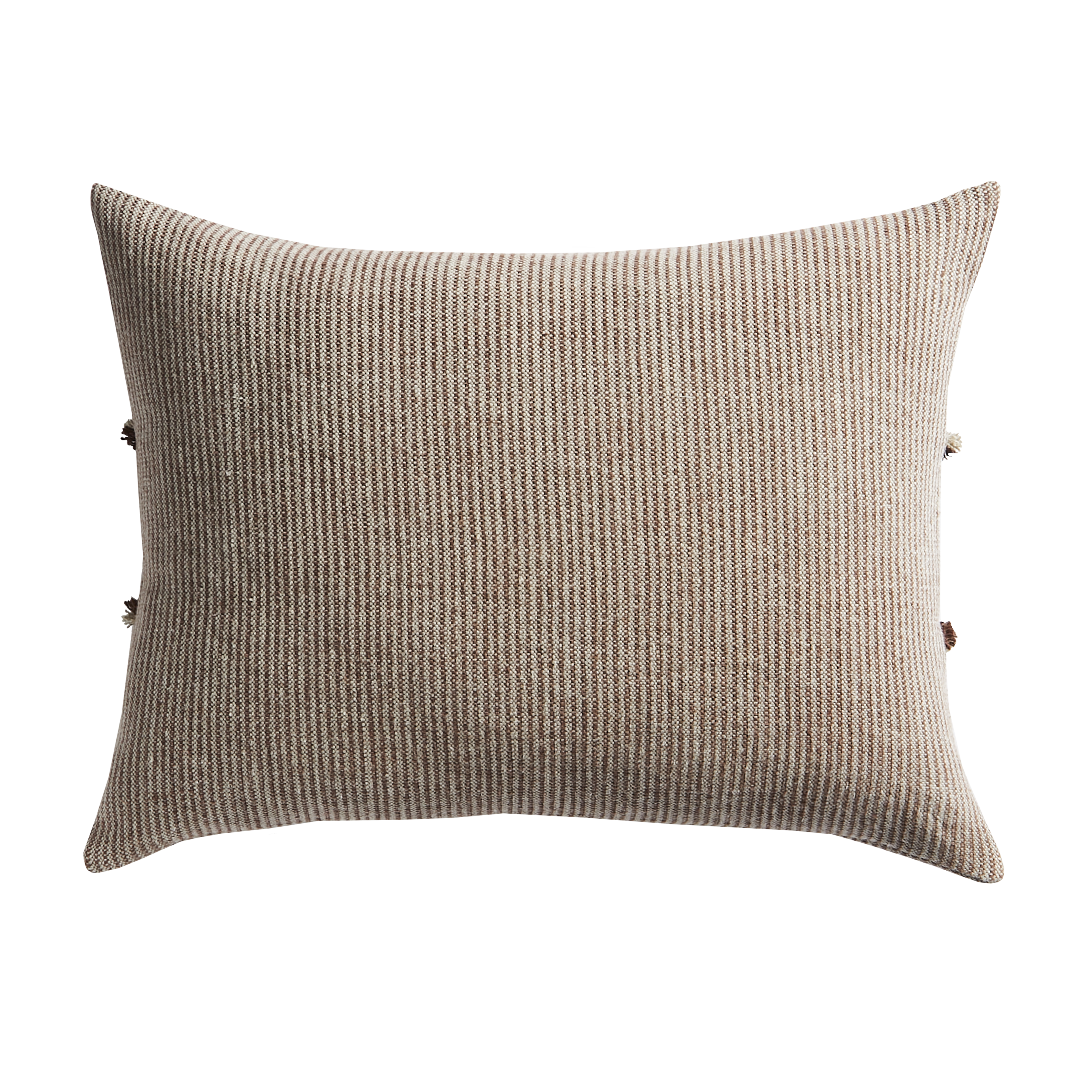 SALOPETTE CUSHION WITH FRINGED PANELS - MAROON - Peter Staunton Design Studio