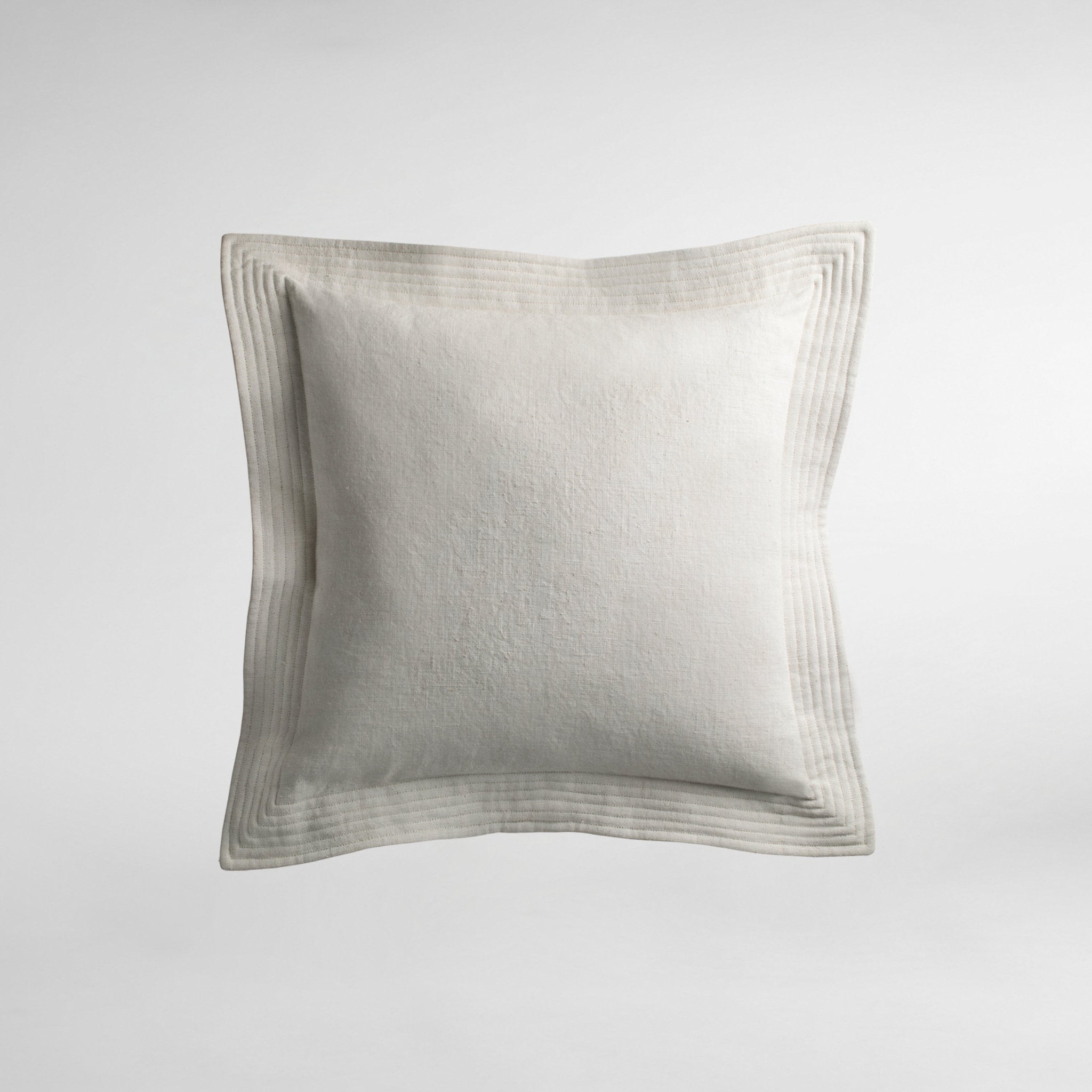 Vintage Cushion with Quilted Detail - Canvas