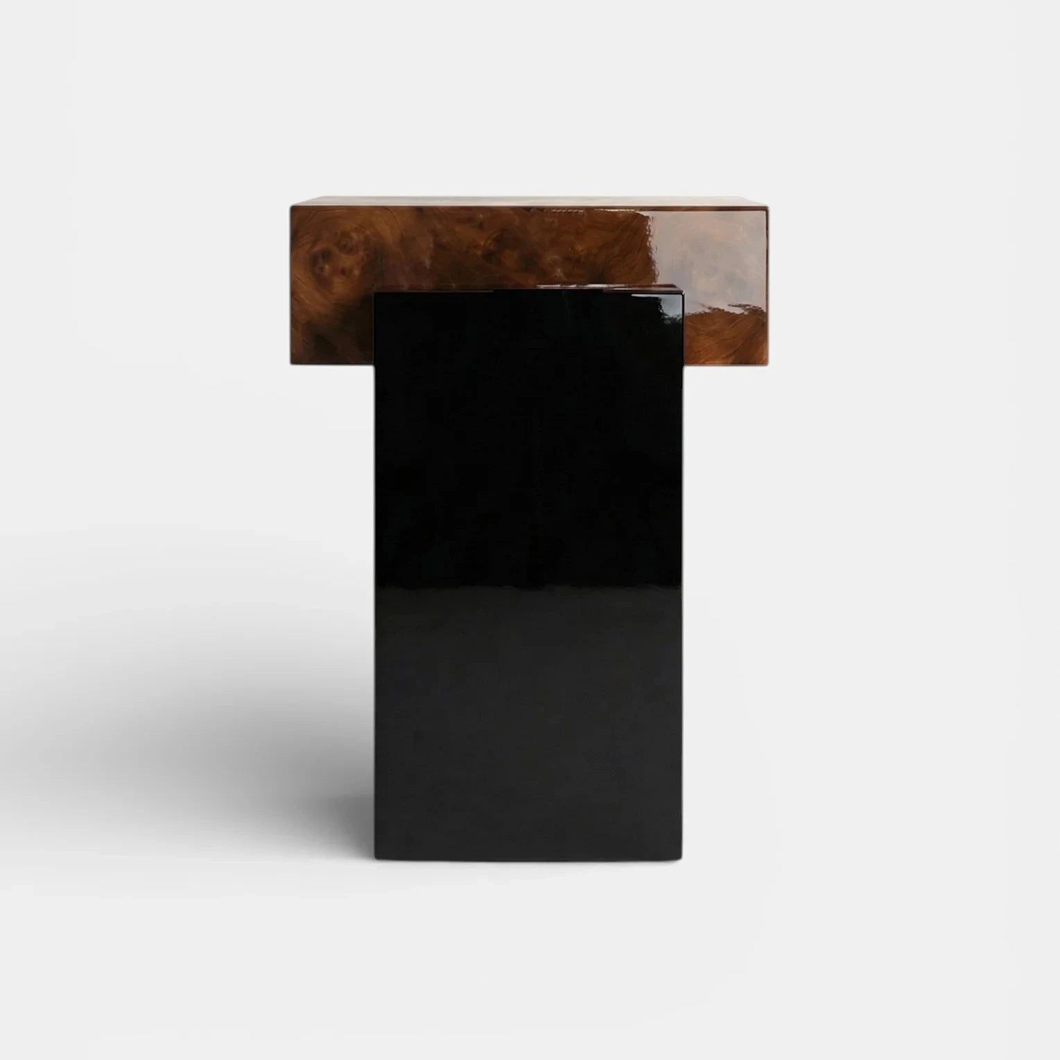 Gaia Burl Wood And Black Lacquered
