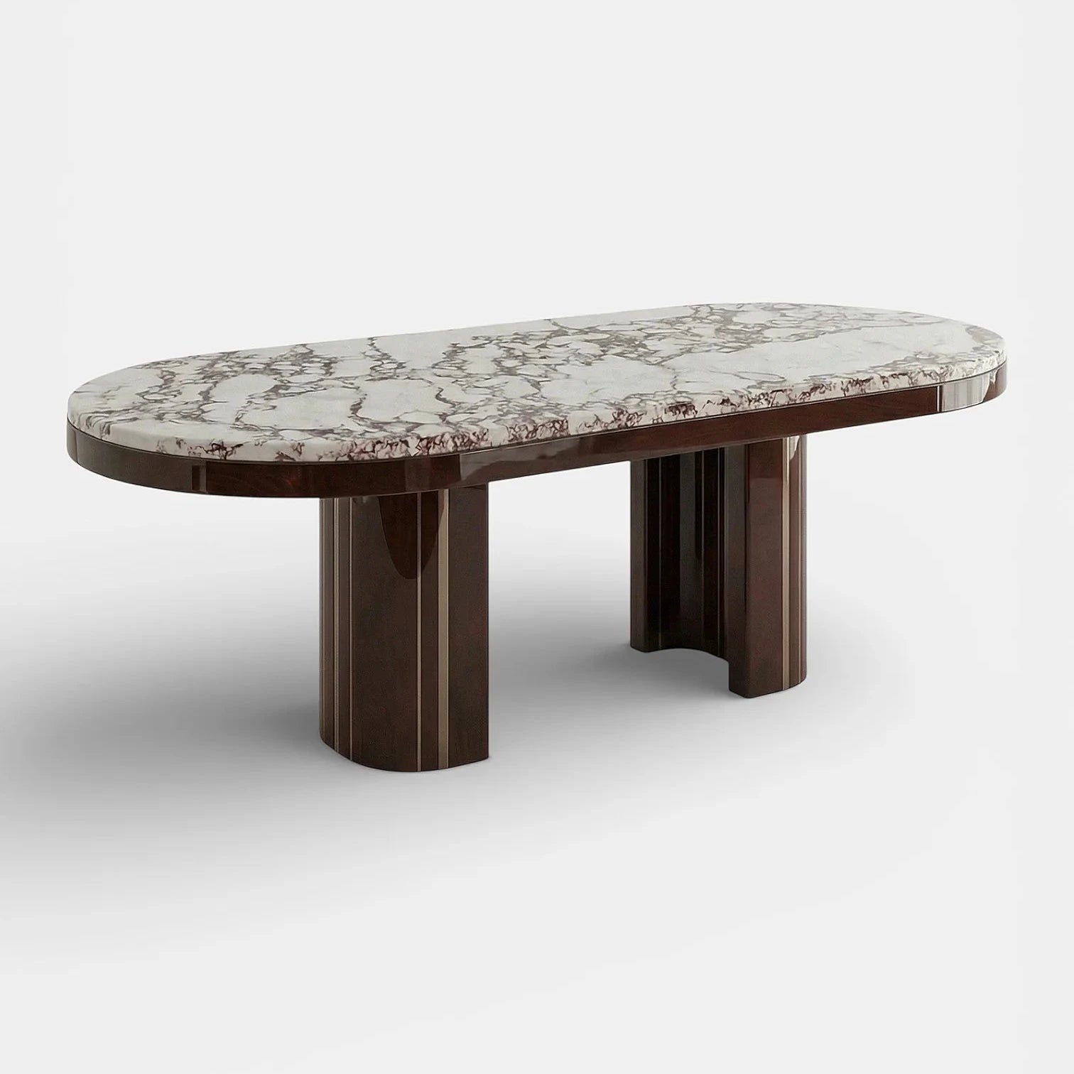 Gio Brown And Calacatta Viola Marble Dining Table