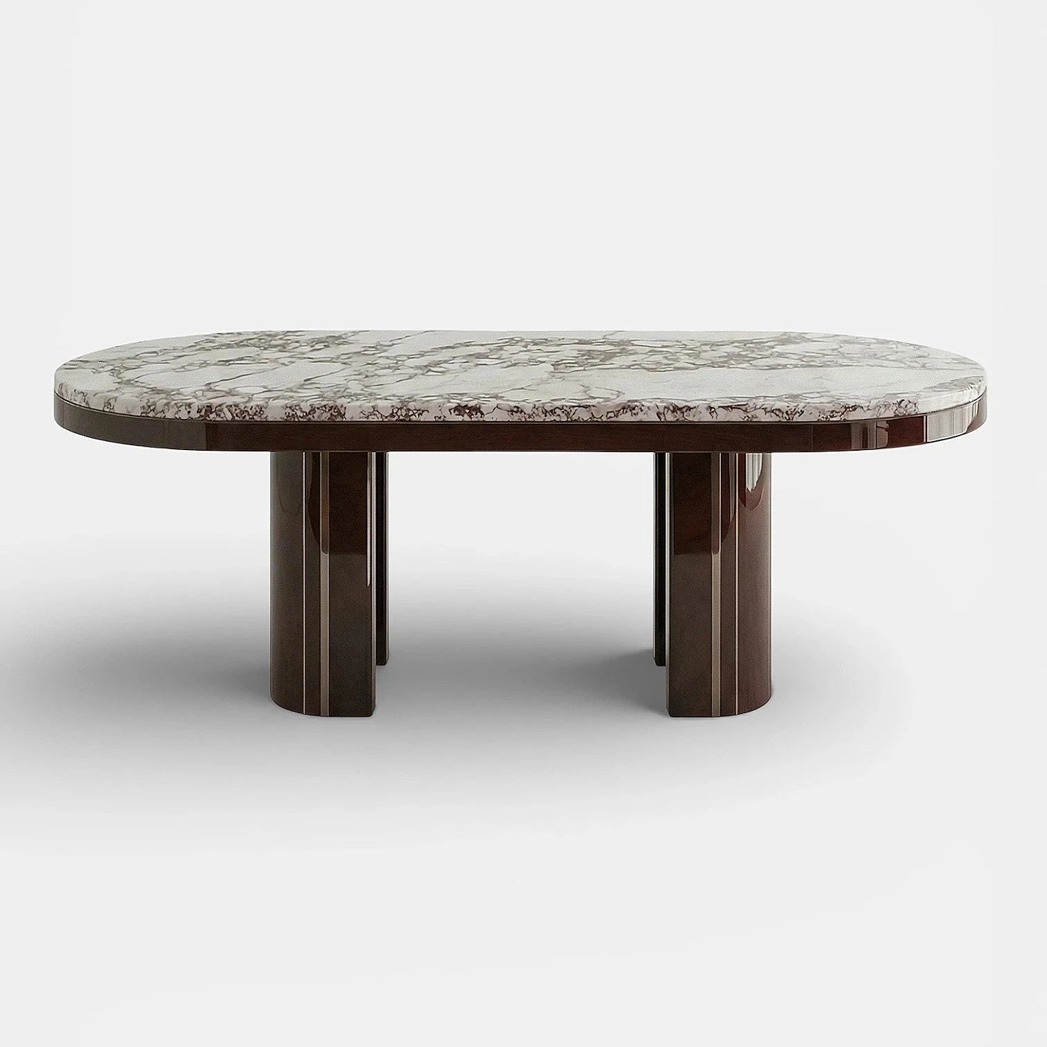 Gio Brown And Calacatta Viola Marble Dining Table