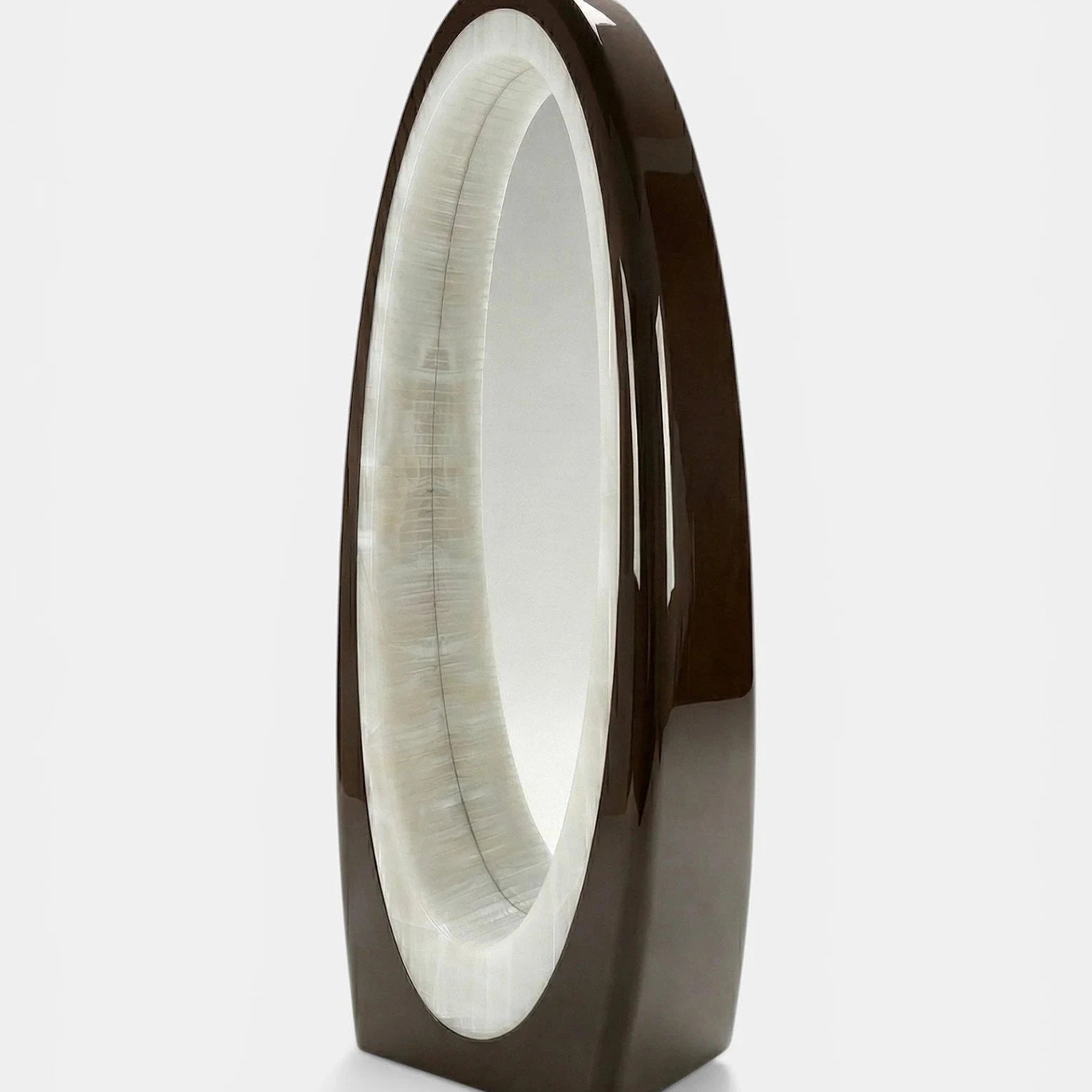 Harch Brown And White Onyx Mirror