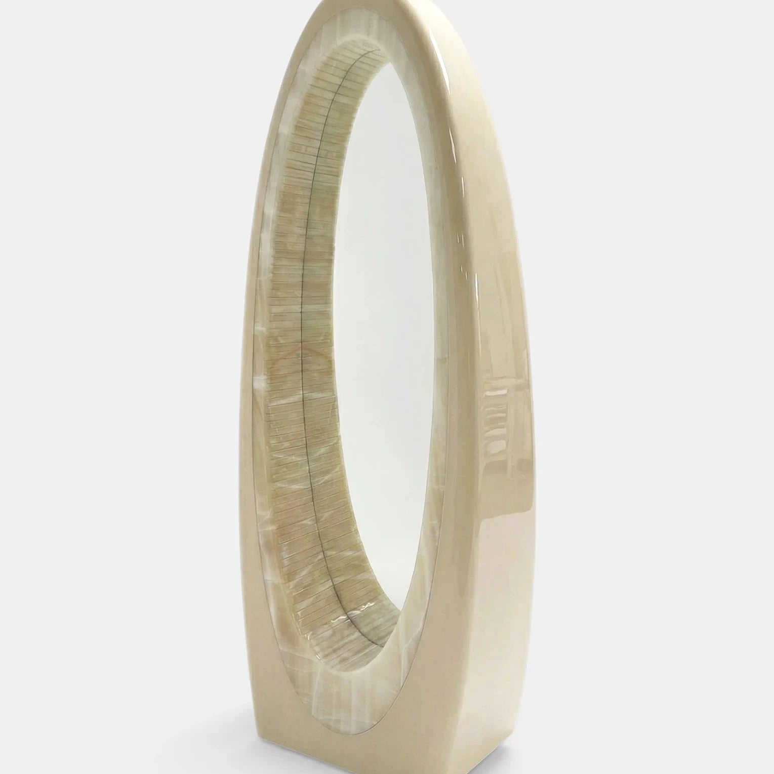 Harch Off-White And Vanilla Onyx Mirror
