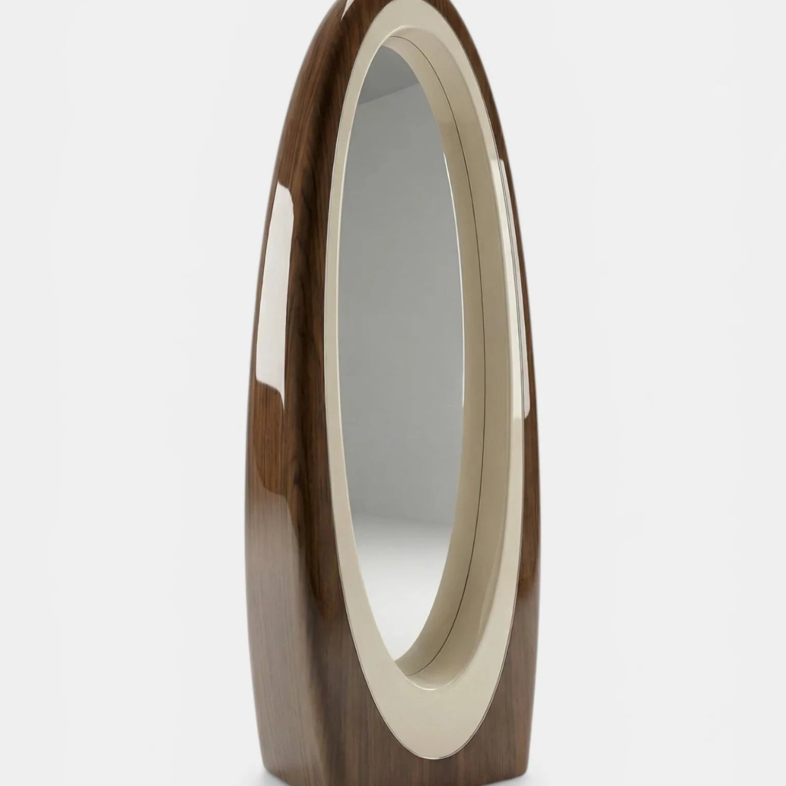 Harch Wooden And Off-White Mirror