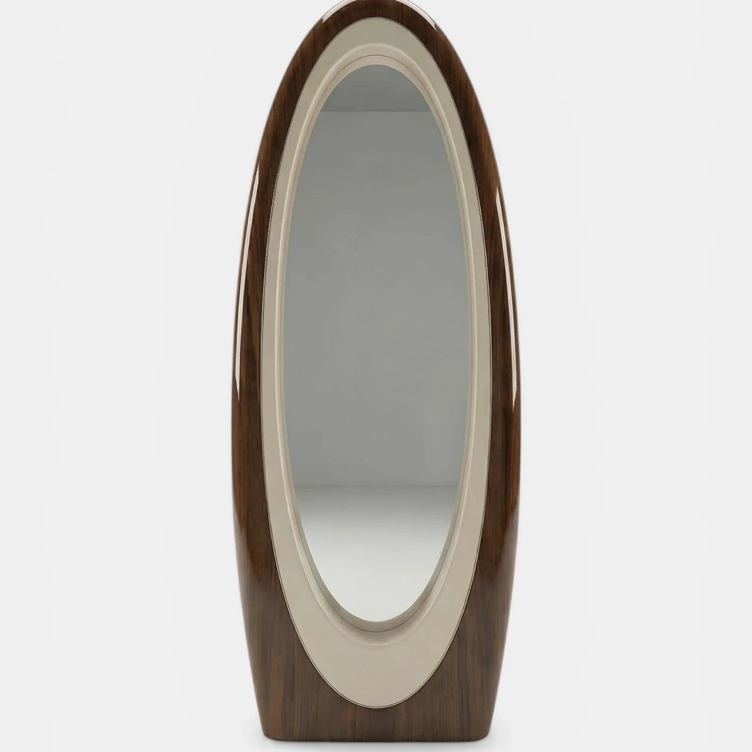 Harch Wooden And Off-White Mirror