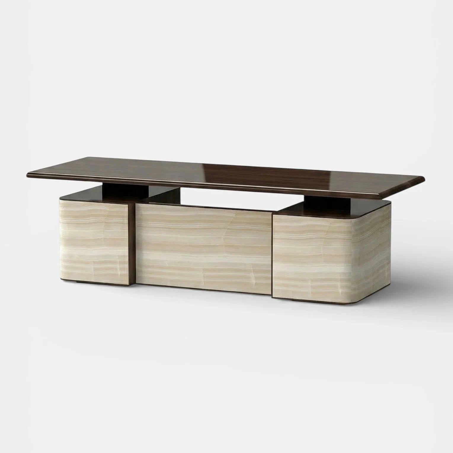 Holly Ivory Onyx And Wood Desk
