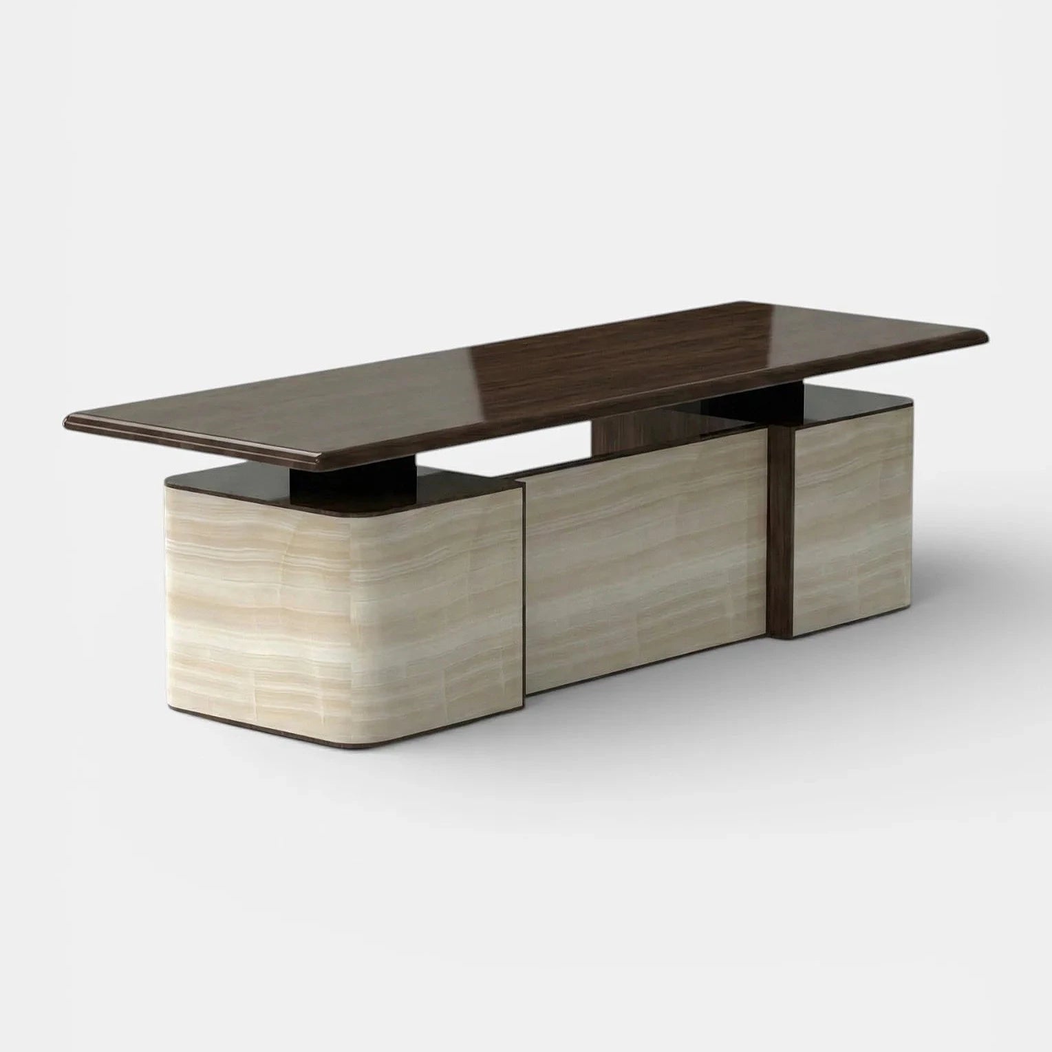 Holly Ivory Onyx And Wood Desk