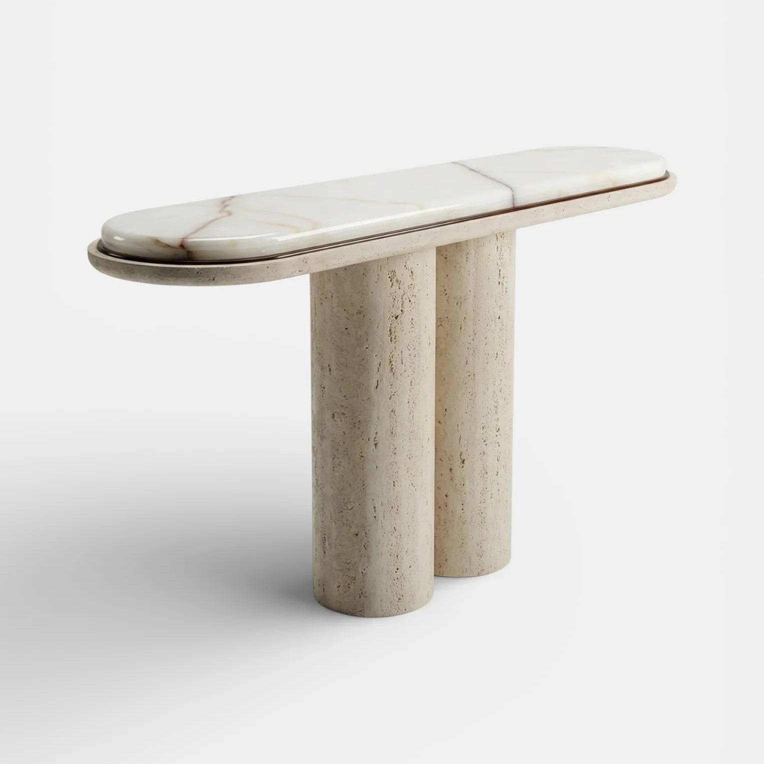 Ida Travertin And Onyx Console