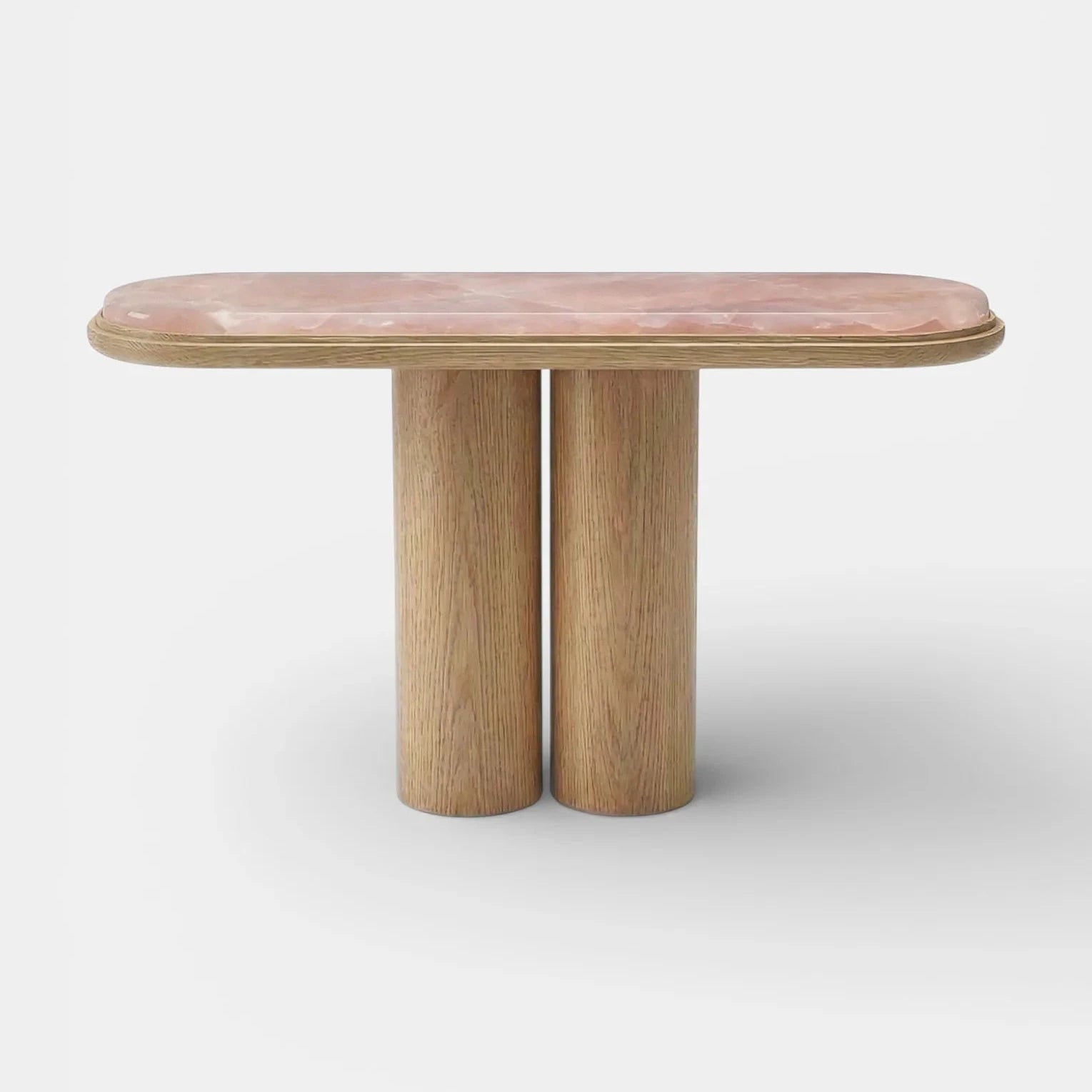 Ida Oak And Pink Onyx Console