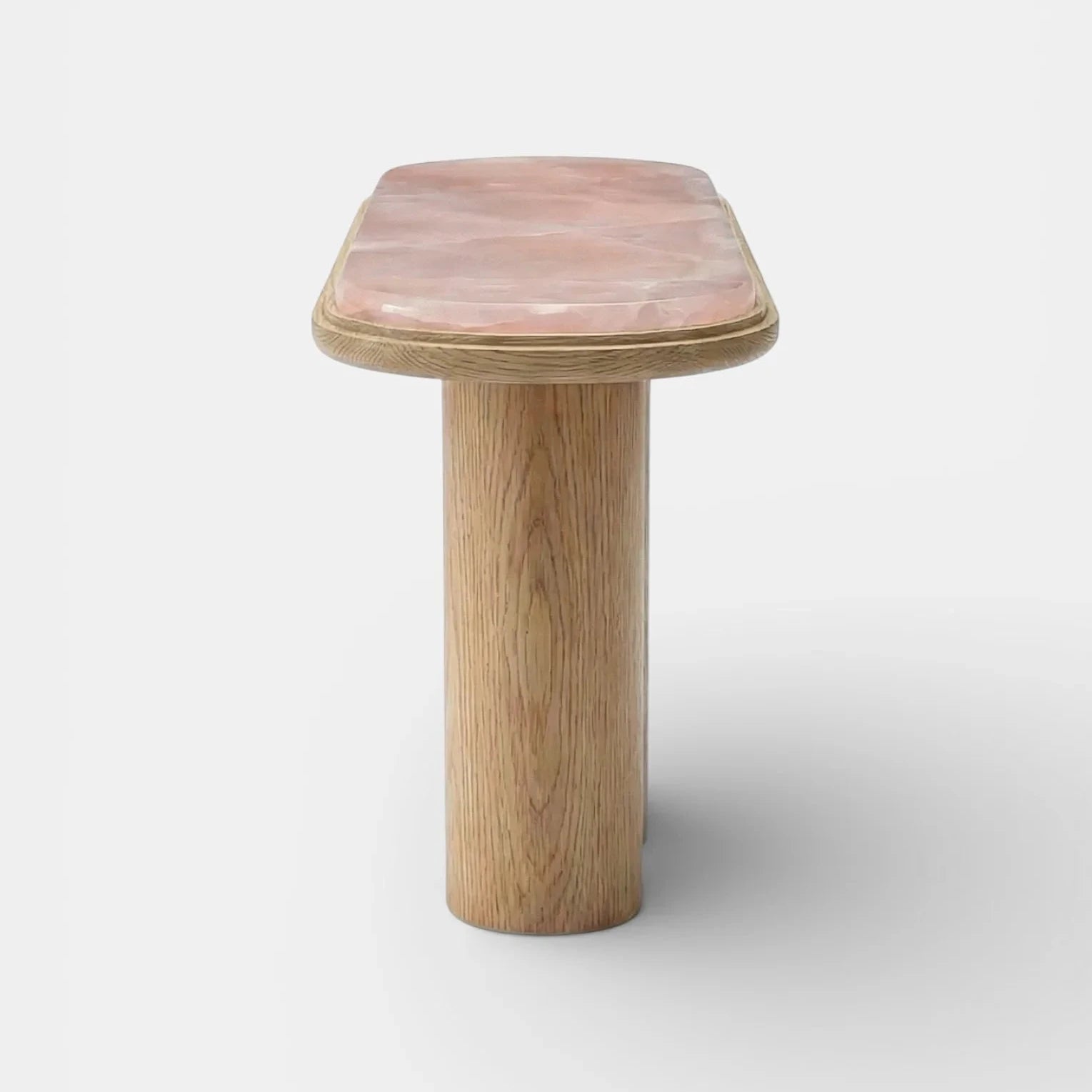 Ida Oak And Pink Onyx Console