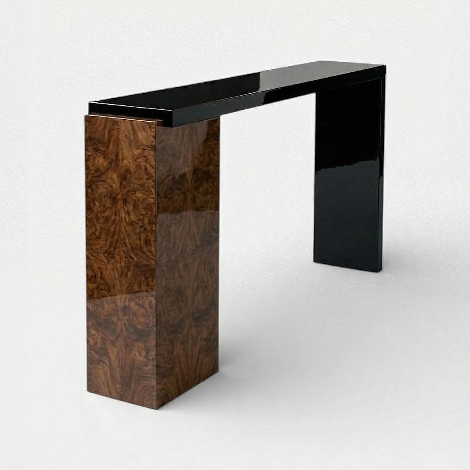Jill Black And Burl Wood Console