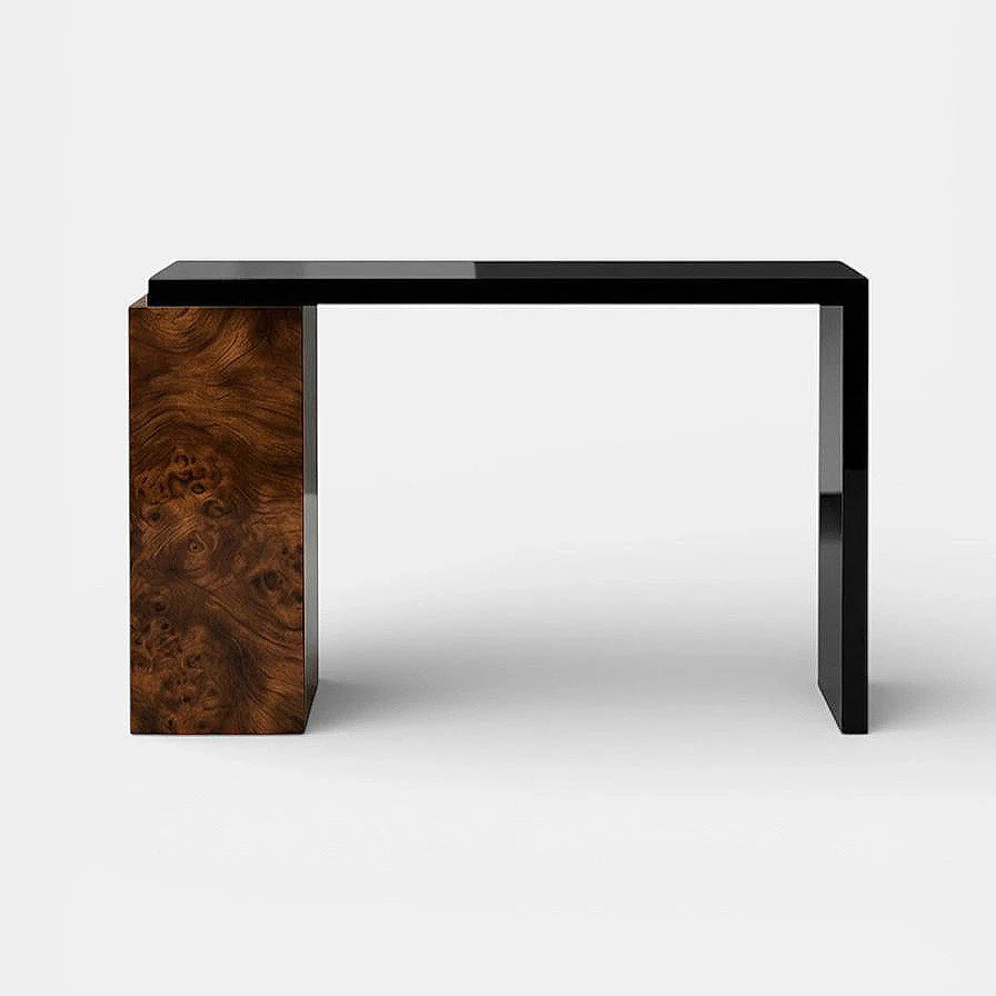 Jill Black And Burl Wood Console