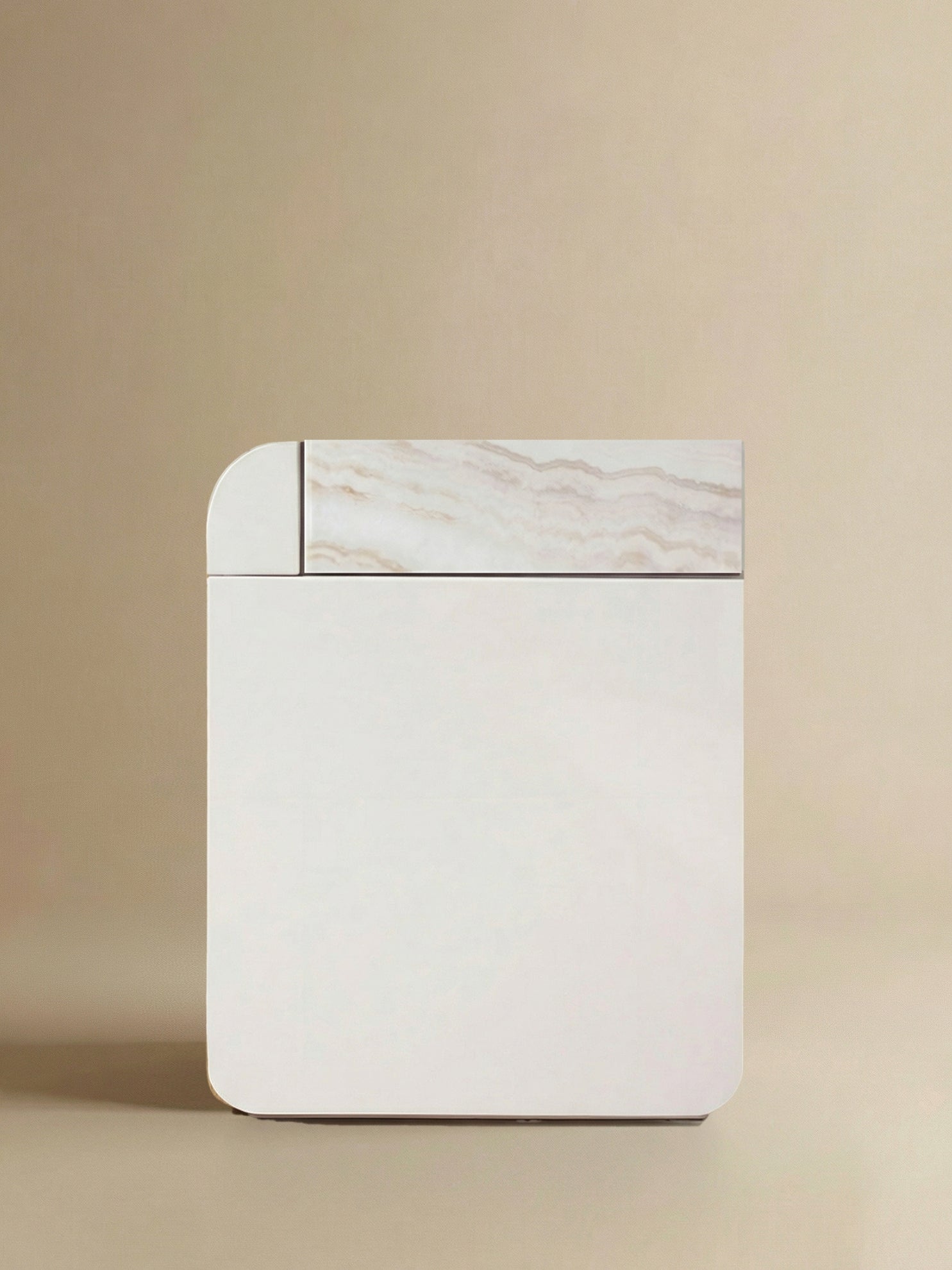 AMO OFF-WHITE AND IVORY ONYX STORAGE TABLE