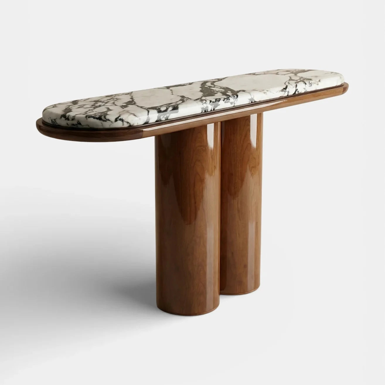 Ida Wood And Calacatta Viola Marble Console