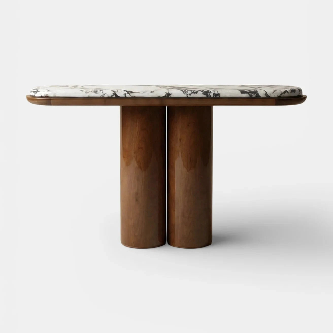 Ida Wood And Calacatta Viola Marble Console
