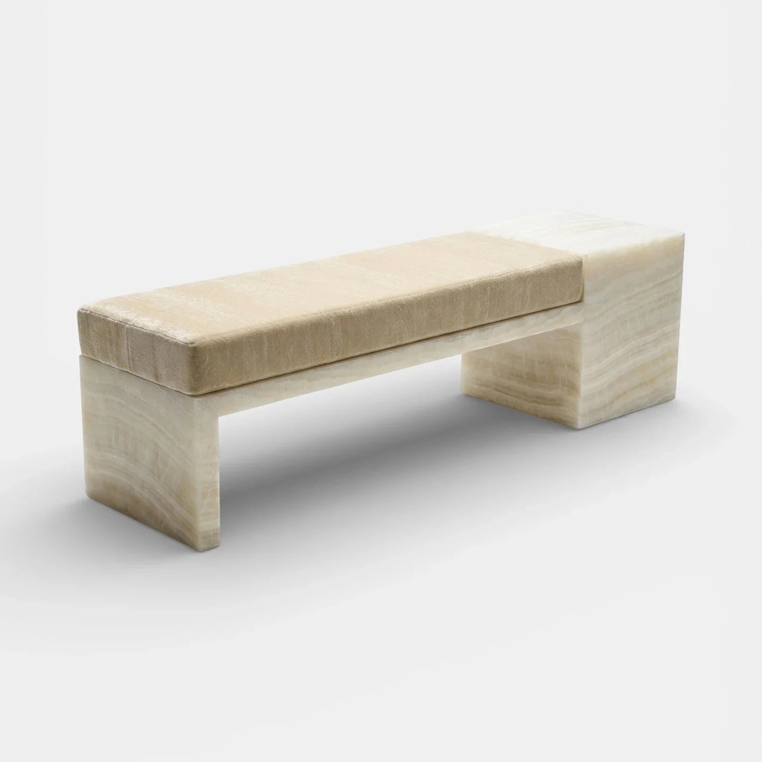 Meryl Bench Ivory Onyx Mohair