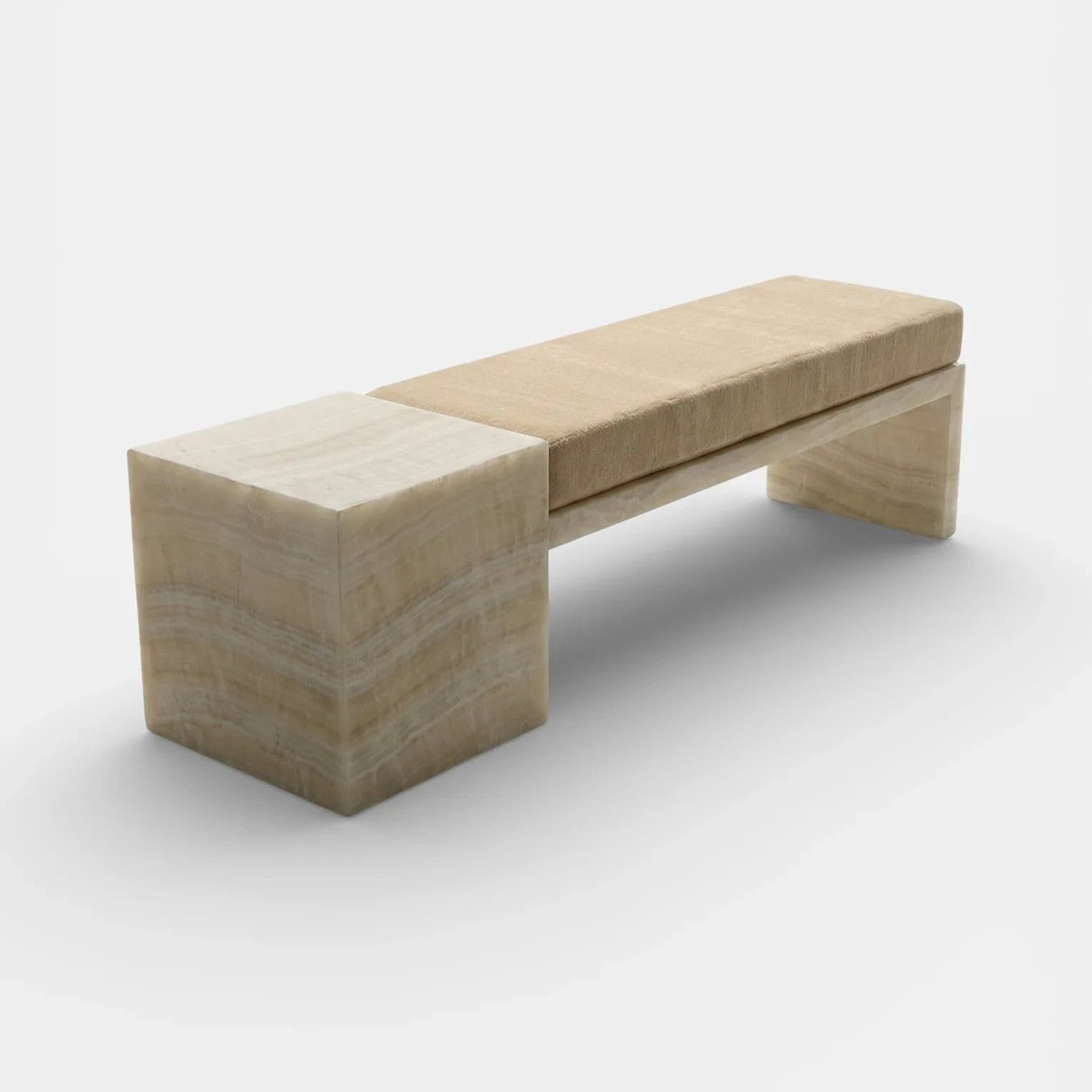 Meryl Bench Ivory Onyx Mohair