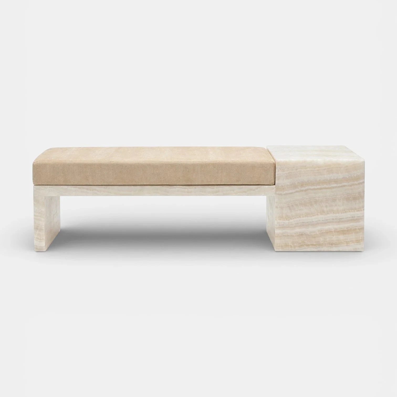 Meryl Bench Ivory Onyx Mohair