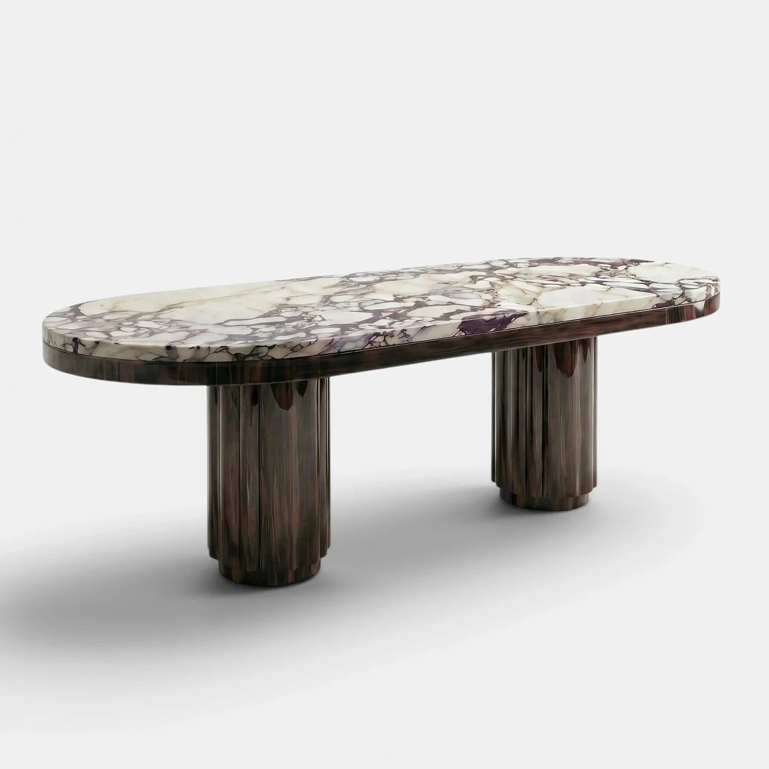 Mira Wood And Calacatta Viola Dinning Table