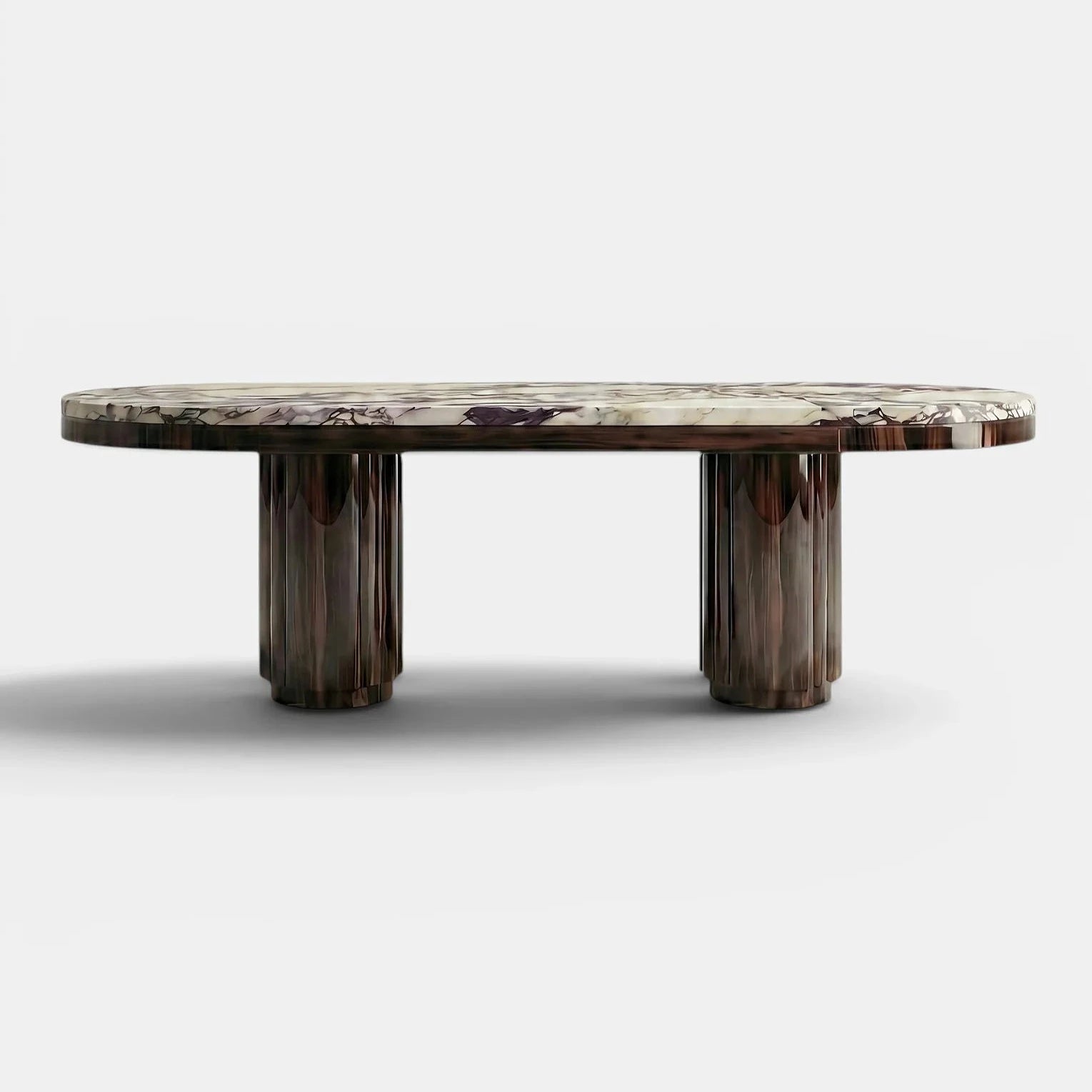 Mira Wood And Calacatta Viola Dinning Table