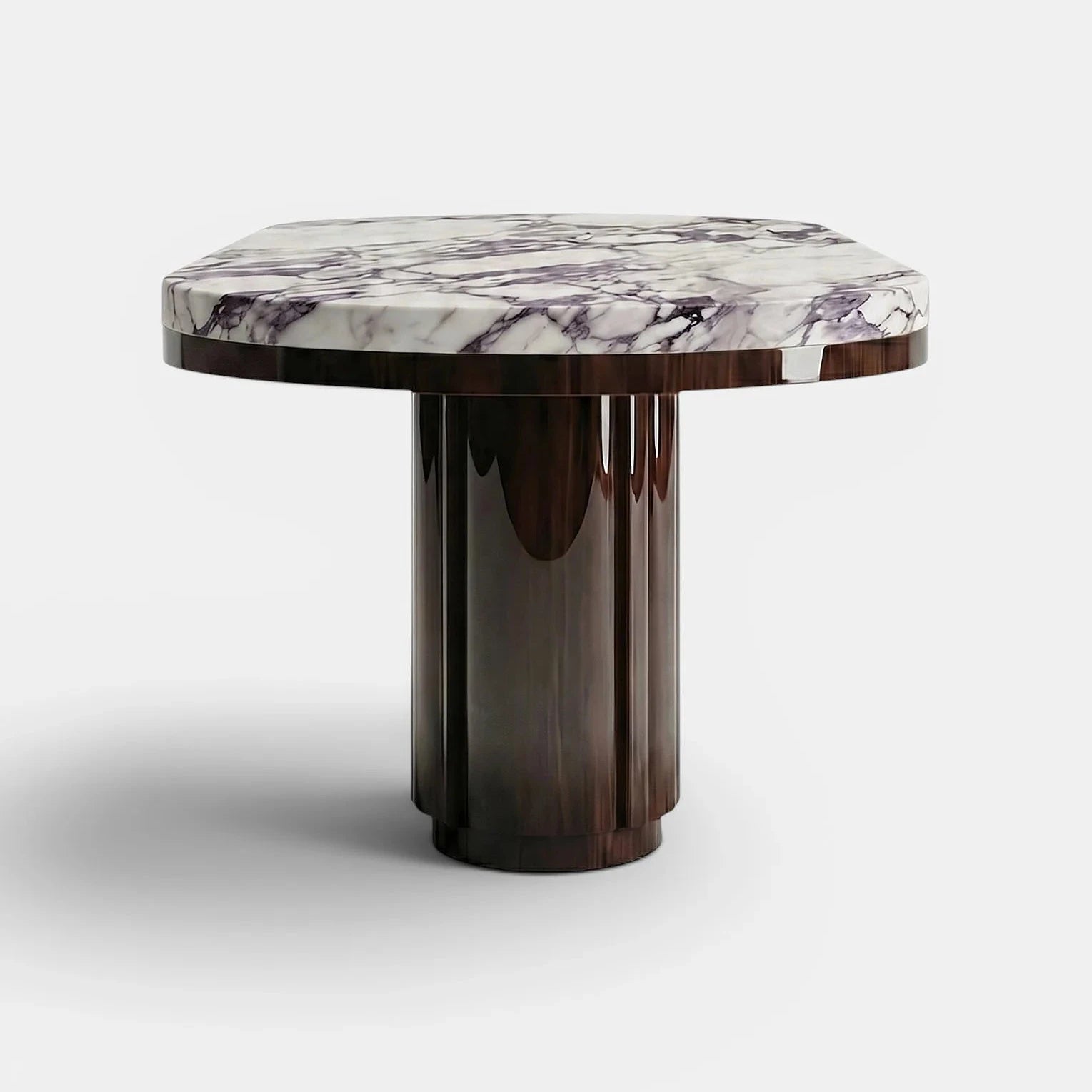 Mira Wood And Calacatta Viola Dinning Table