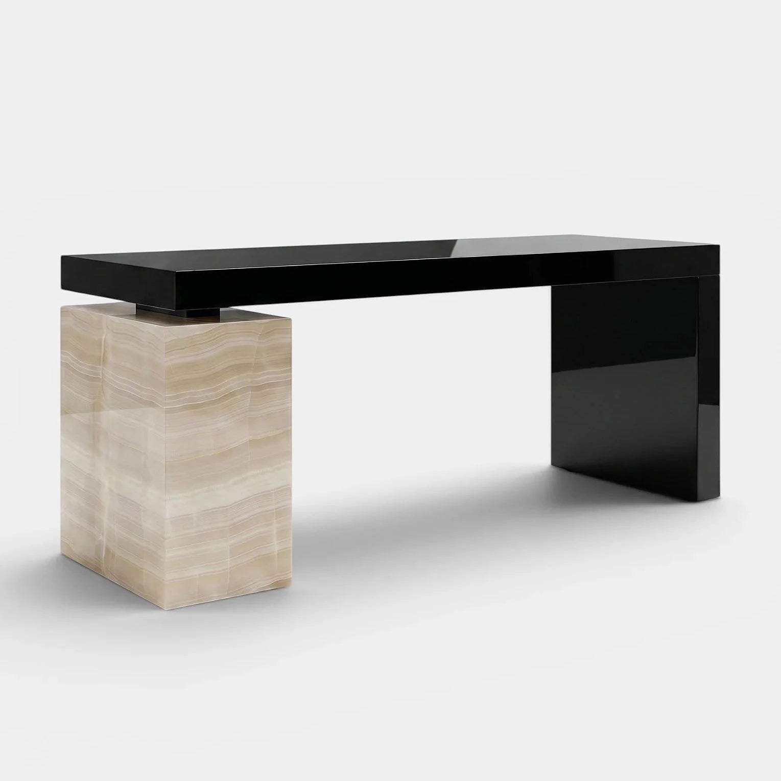 Nina Black And Ivory Onyx Desk