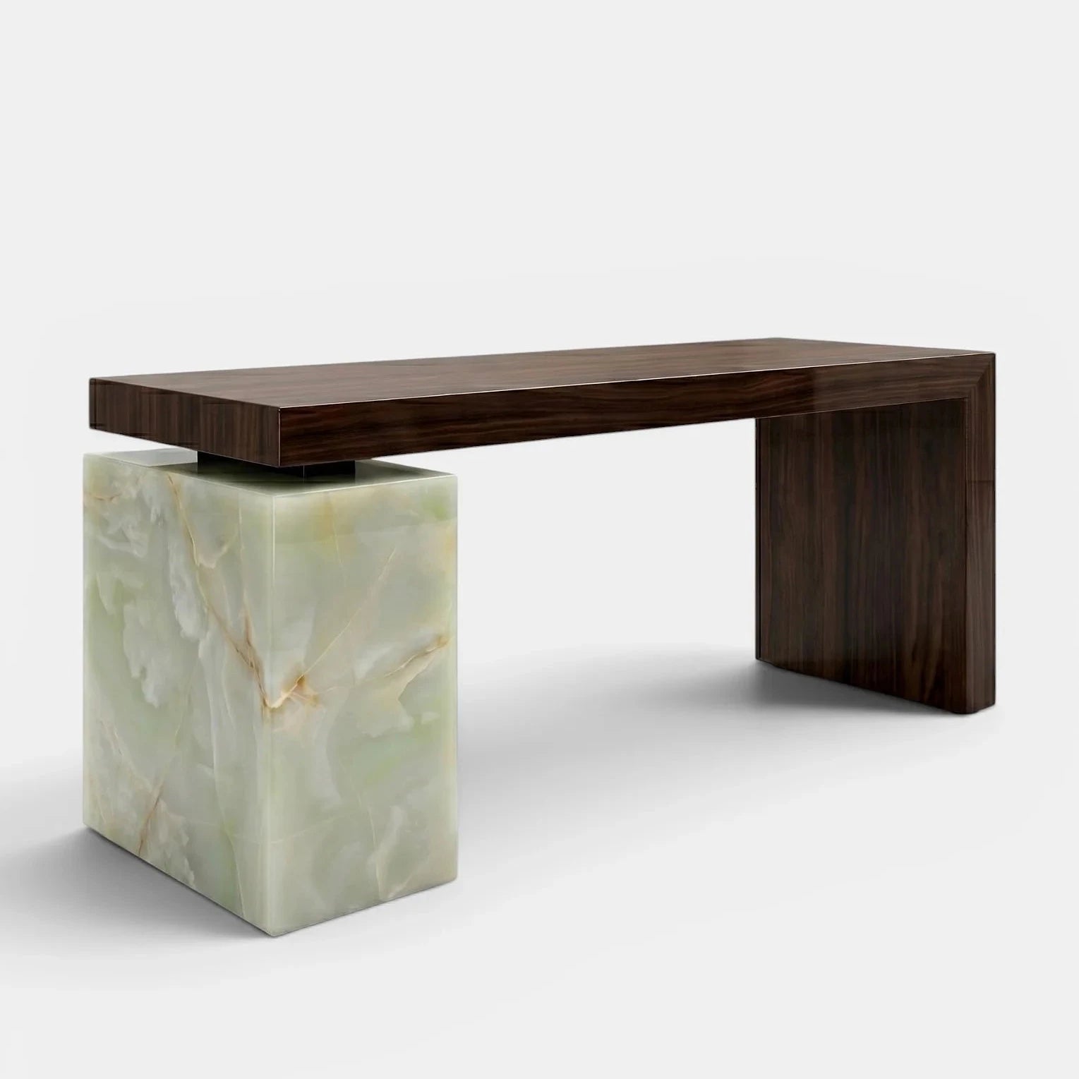 Nina Wood And Green Onyx Desk