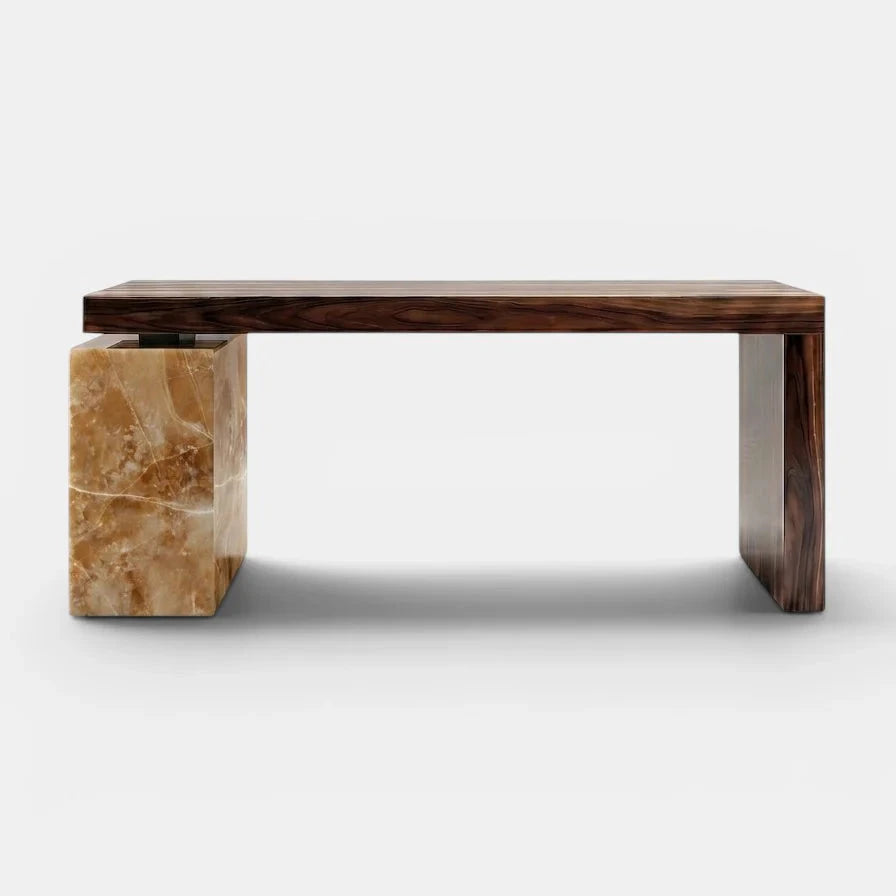 Nina Wood And Honey Onyx Desk