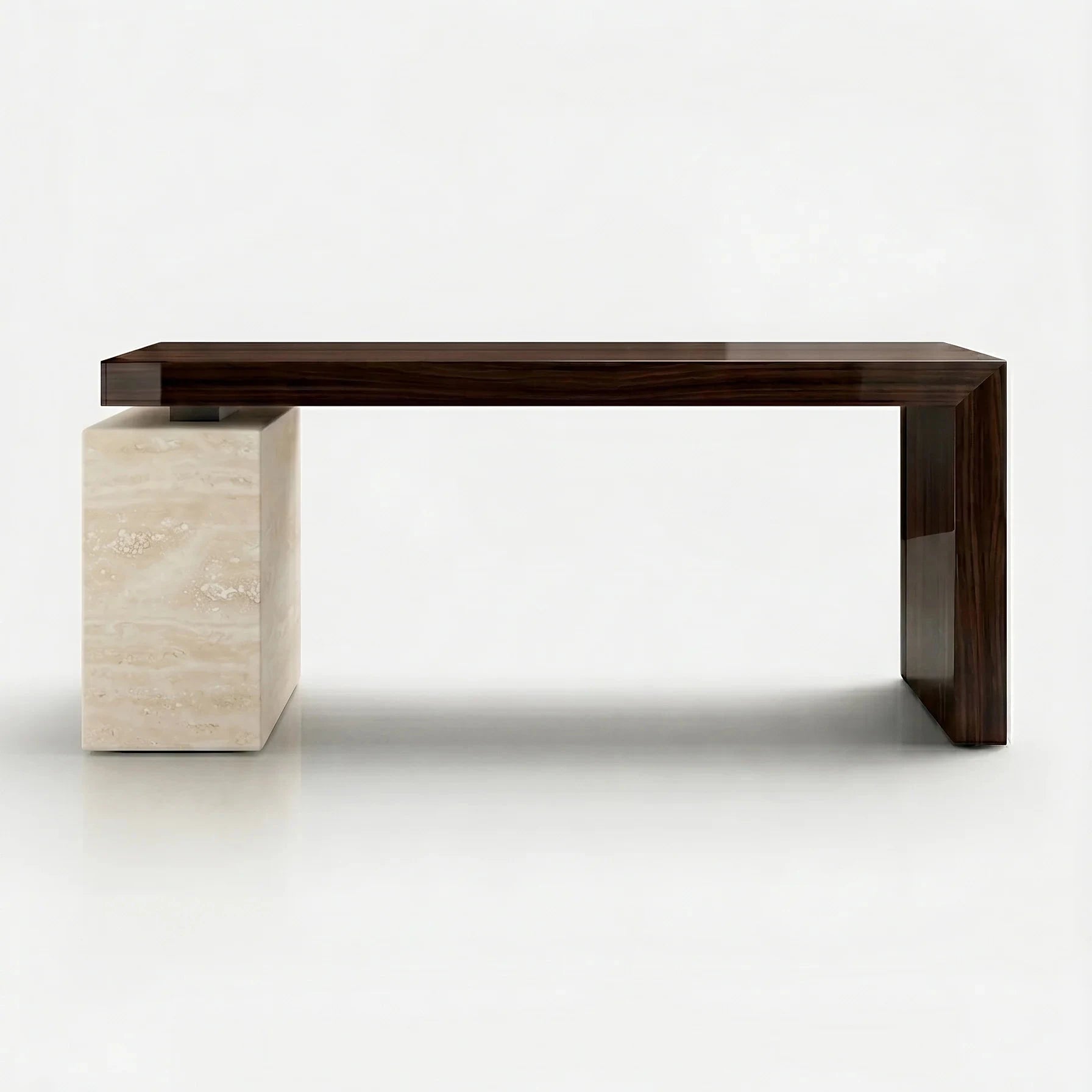Nina Wood And Travertine Desk