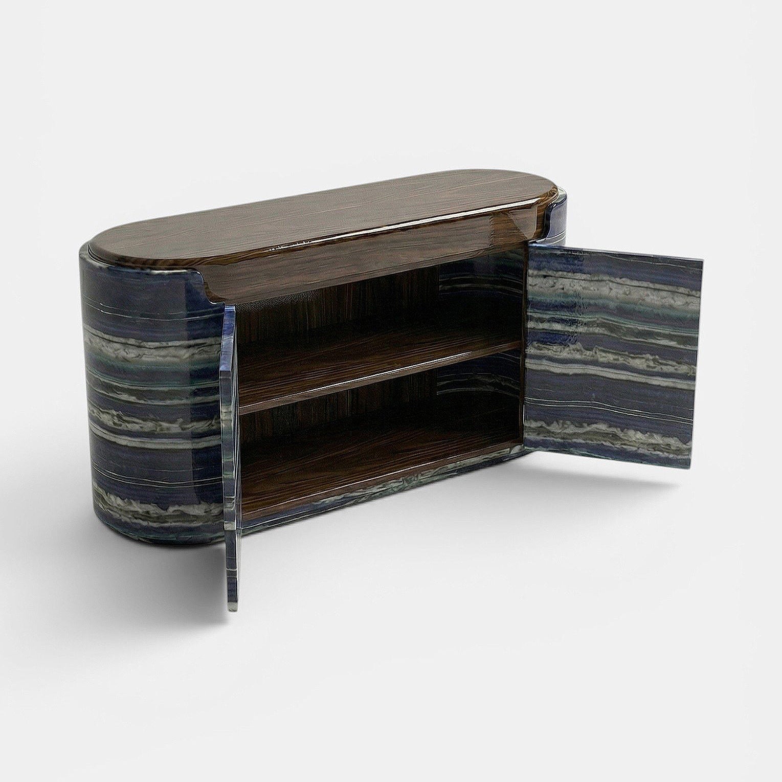 Nori Storage Wood And Bulgari Marble