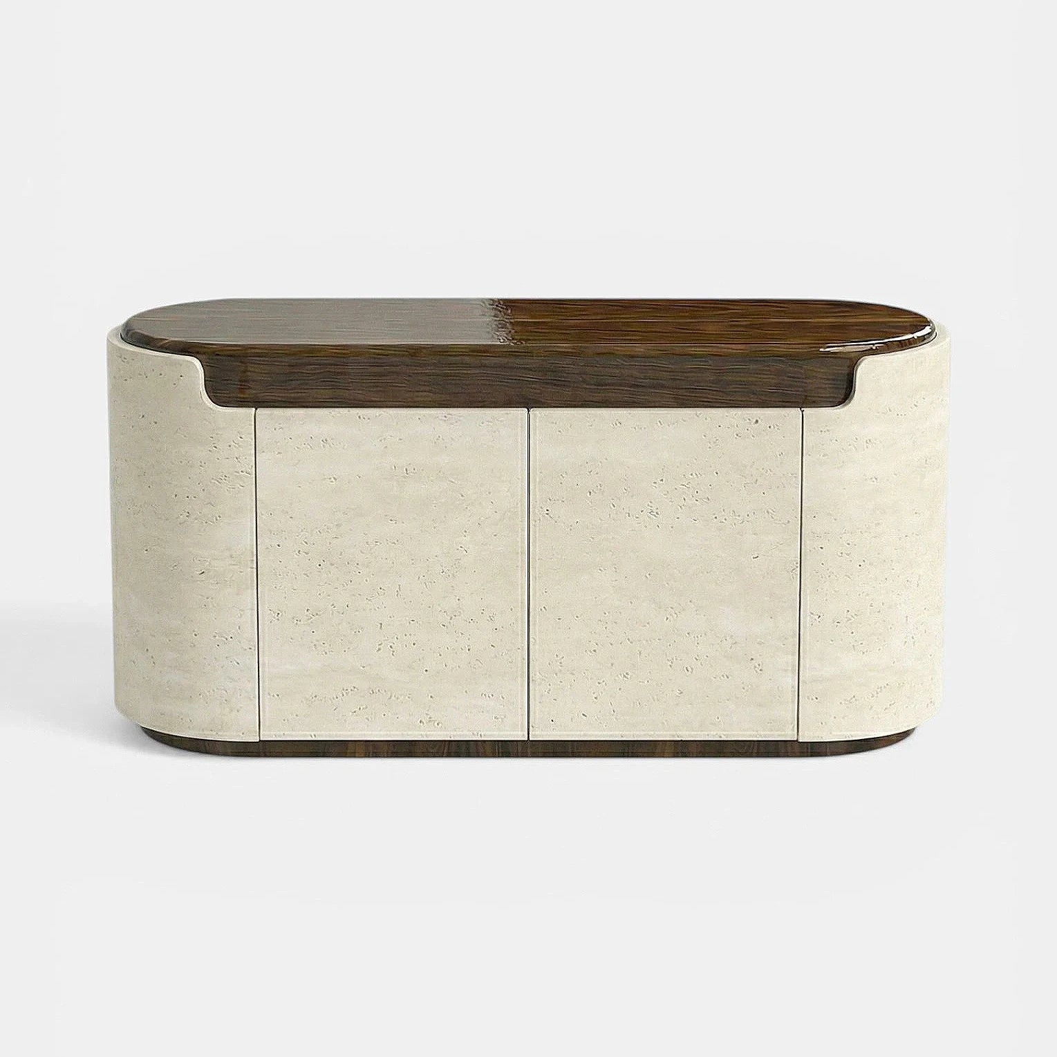 Nori Storage Wood And Travertine