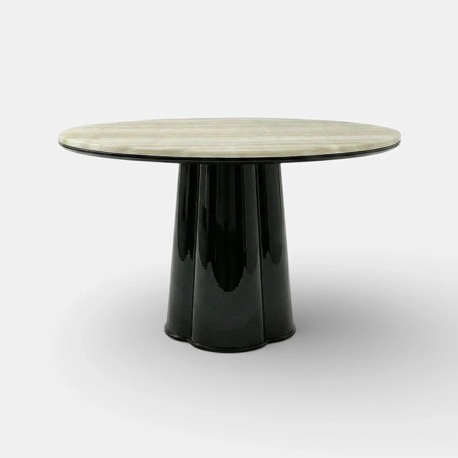 Poli Black Lacquered And Ivory Onyx