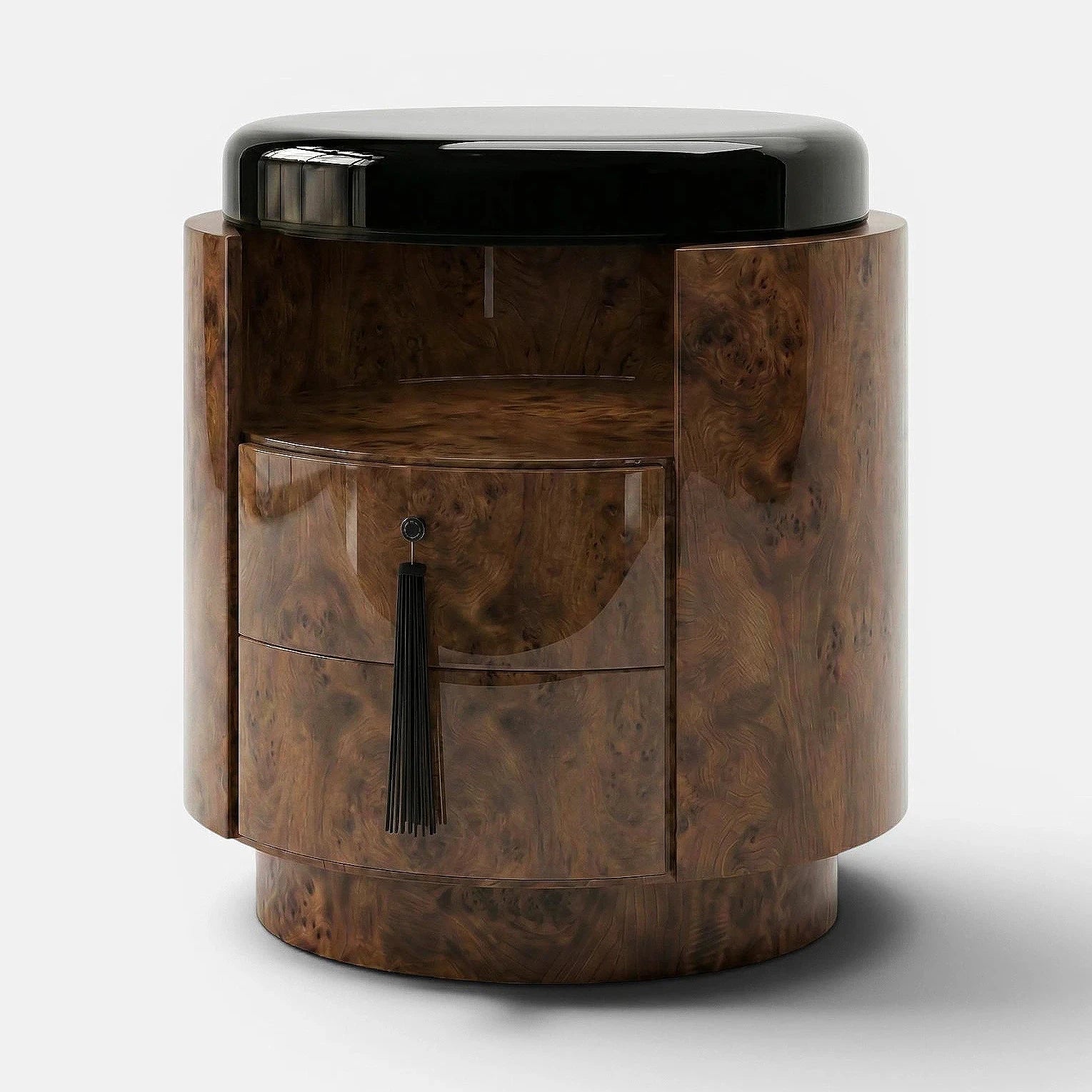 Pompon Dark Burl Wood And Black