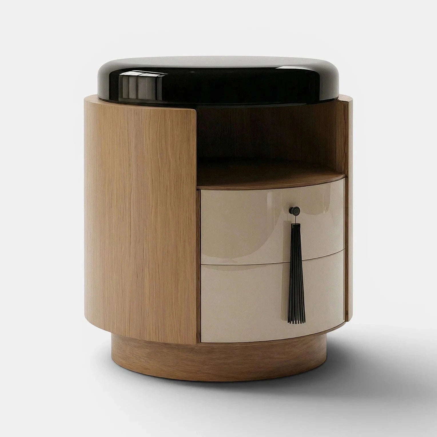 Pompon Oak Off-White And Black